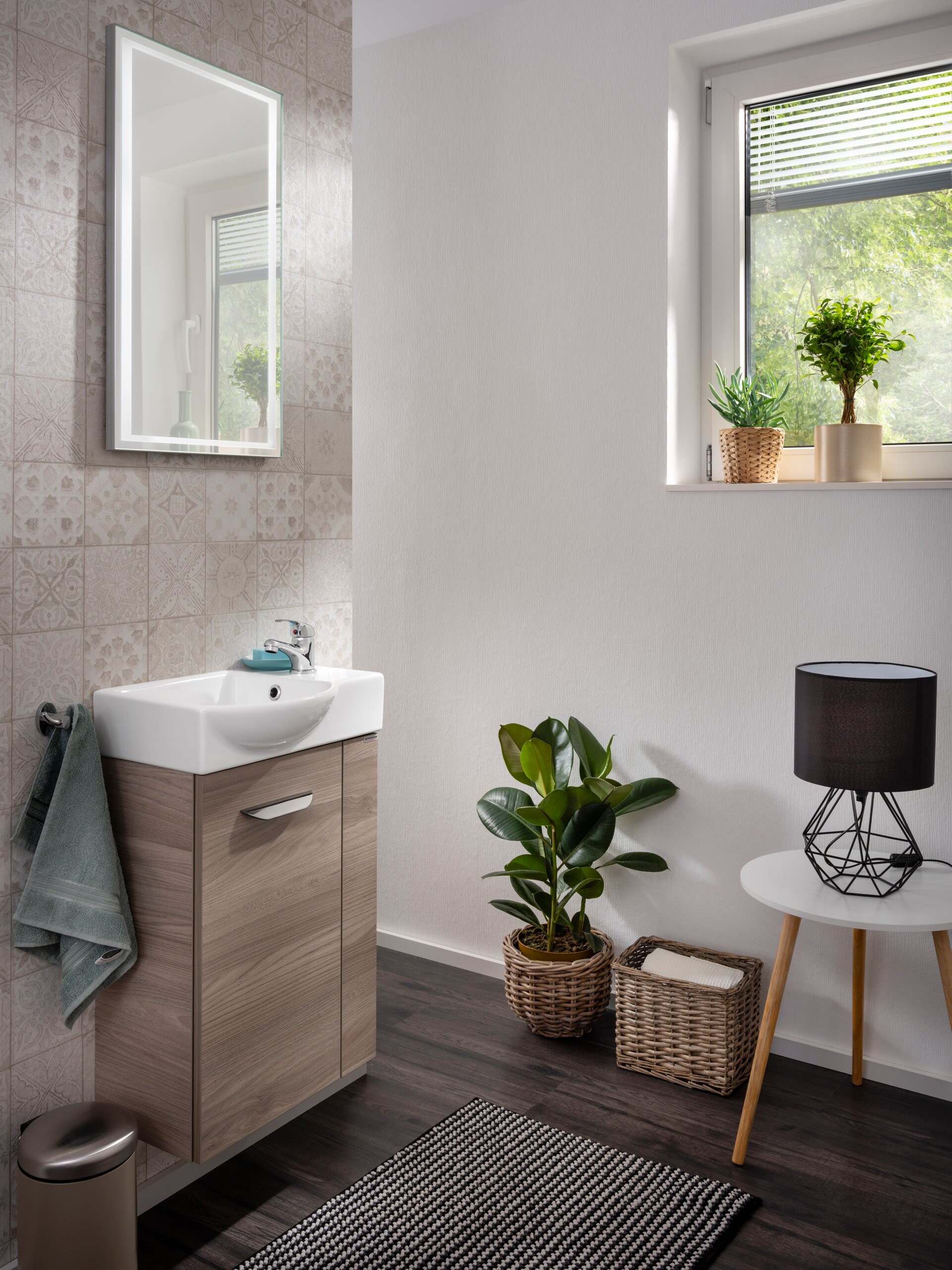 Fackelmann SBC LUXOR Gäste WC Set 2-teilig 45 cm, Braun hell, links, Keramik Hahnloch rechts Fackelmann SBC LUXOR Gäste WC Set 2-teilig 45 cm, Braun hell, links, Keramik Hahnloch rechts