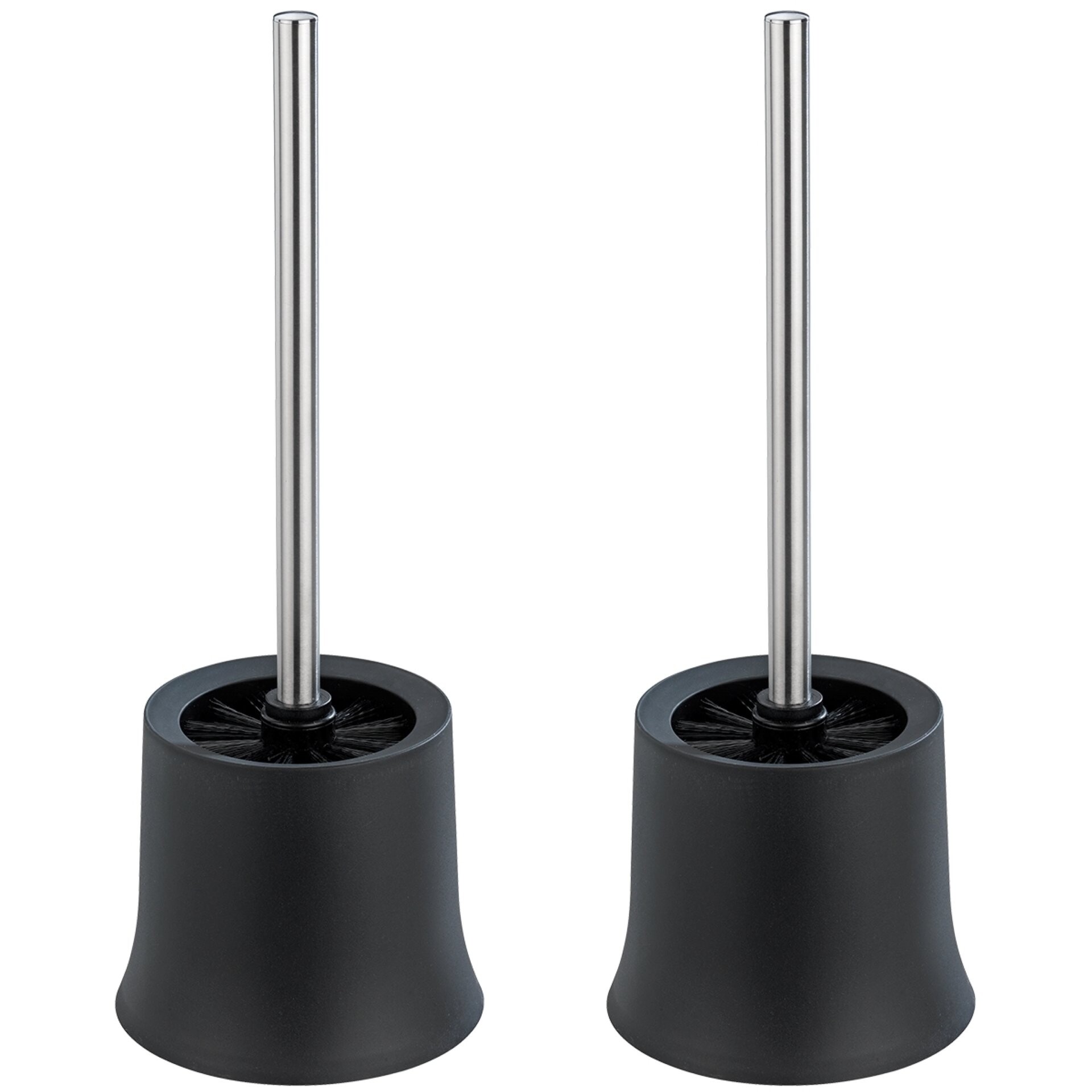 WENKO BASIC WC-Garnitur, Schwarz, 2er Set