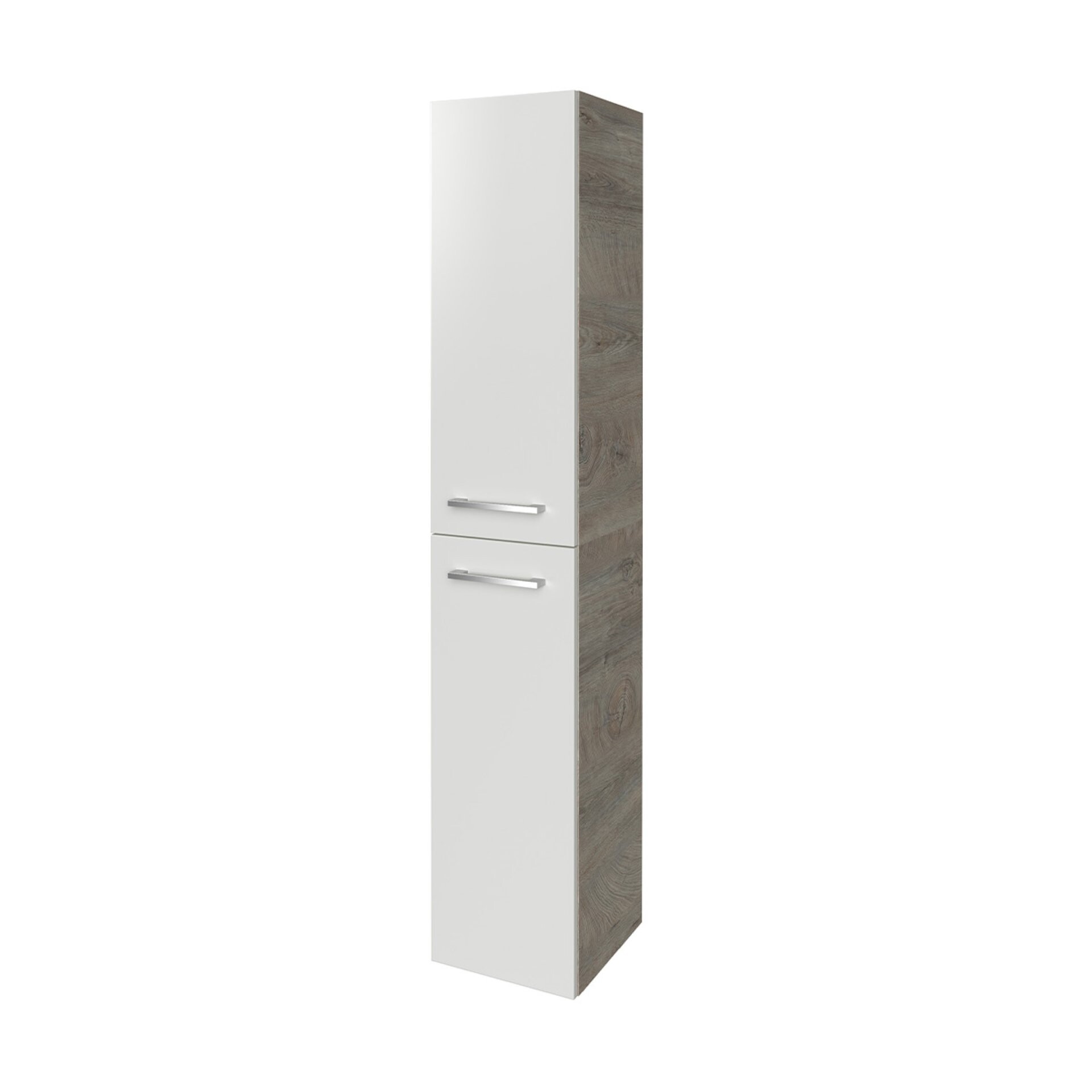 Fackelmann B.STYLE Hochschrank links, 30 cm breit, Weiß/Grau Fackelmann B.STYLE Hochschrank links, 30 cm breit, Weiß/Grau