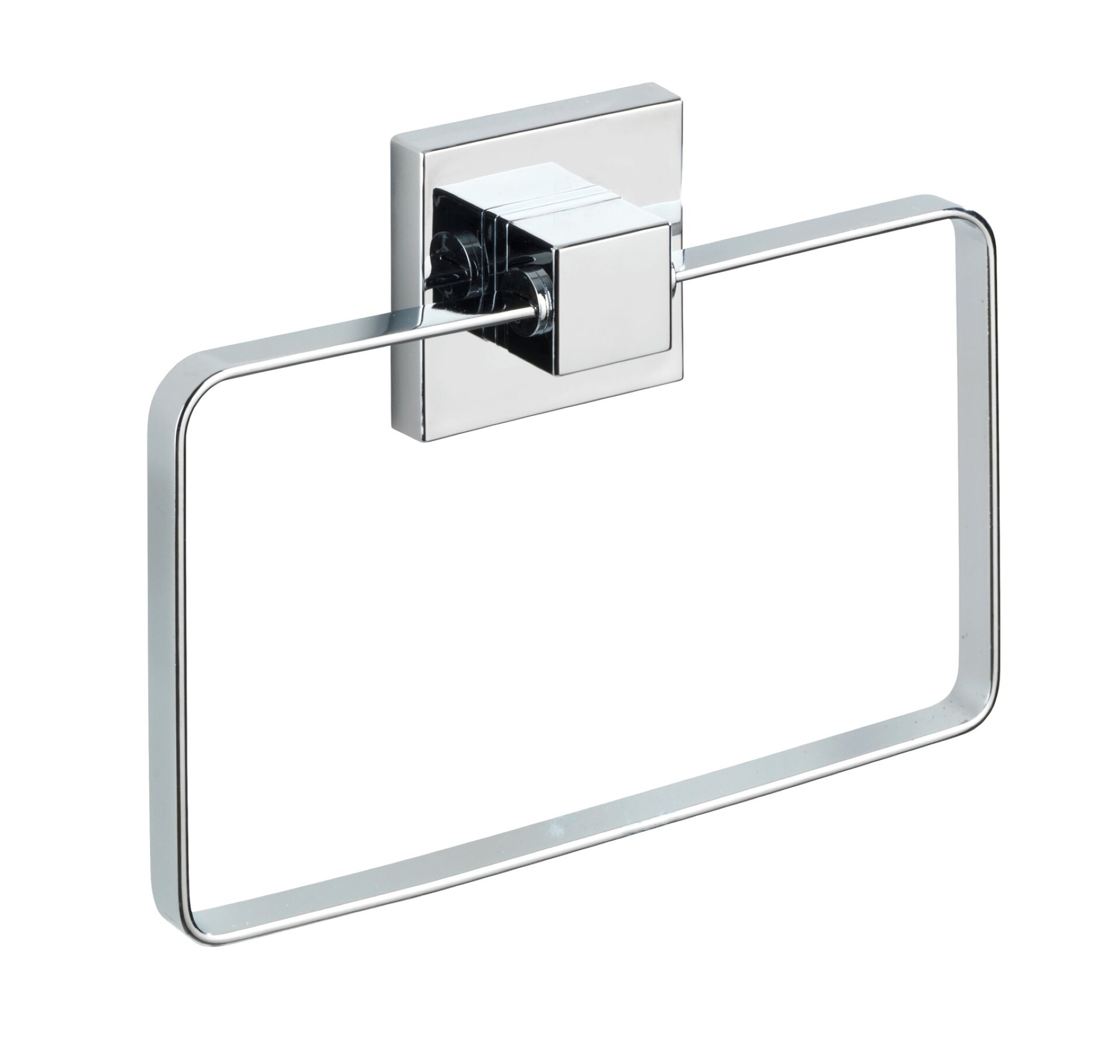 WENKO QUADRO Handtuchhalter, Edelstahl, Befestigen ohne bohren, Vacuum-Loc®