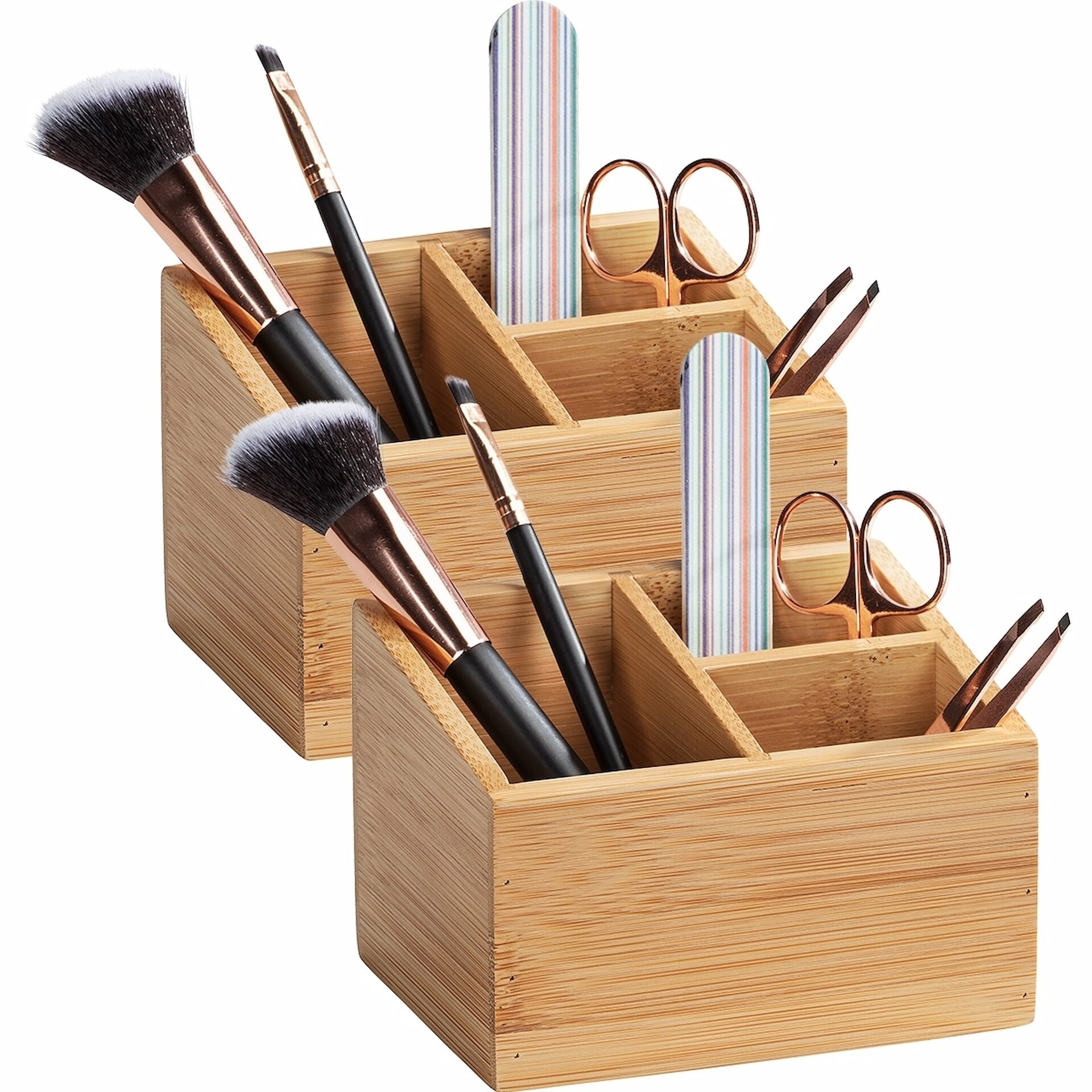 WENKO TERRA Organizer, Braun, 3 Fächer, 2er Set, Bambus WENKO TERRA Organizer, Braun, 3 Fächer, 2er Set, Bambus