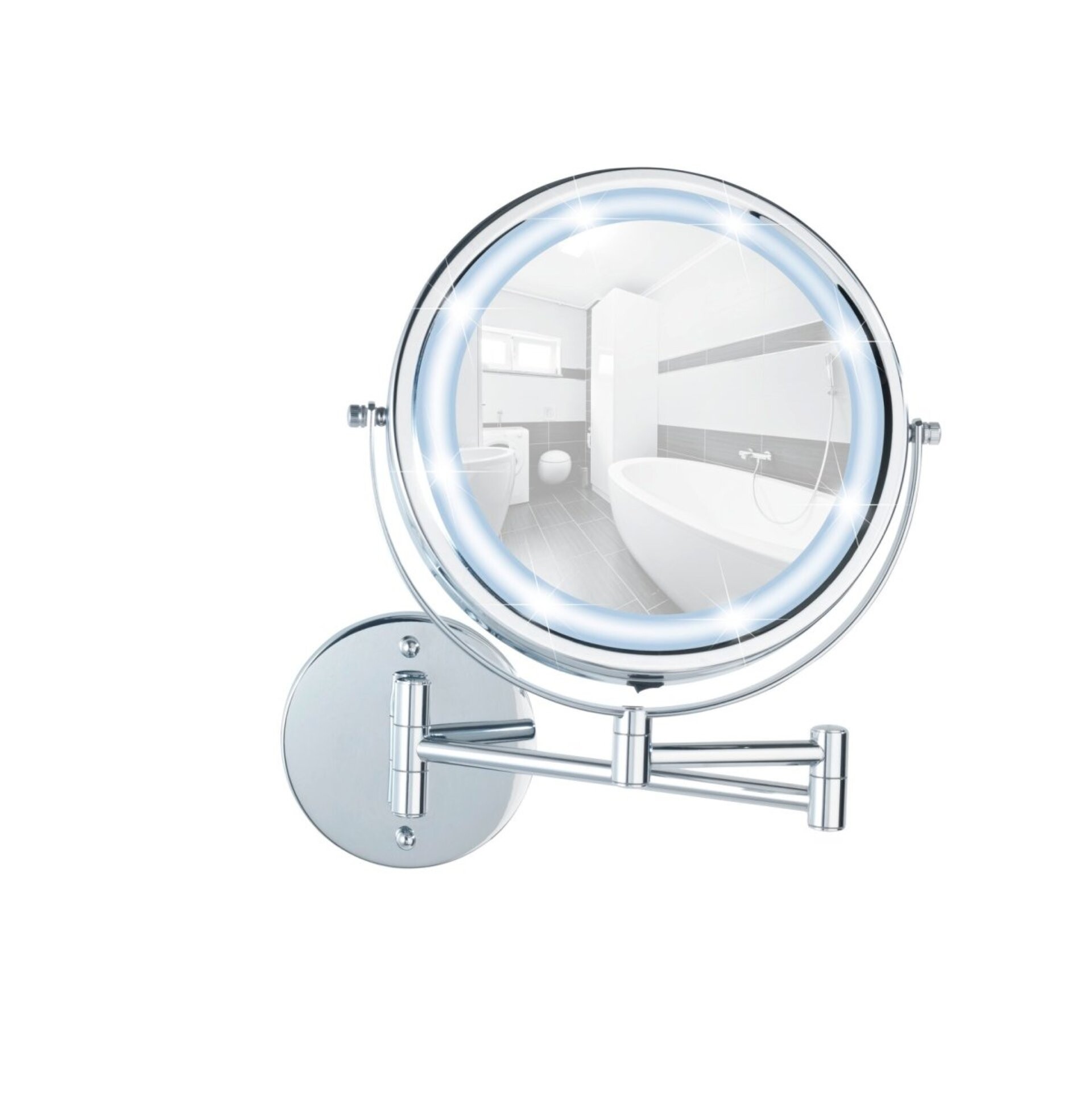 WENKO LUMI LED Kosmetikspiegel, 5-fach Vergrößerung, Befestigen ohne bohren, Power-Loc® WENKO LUMI LED Kosmetikspiegel, 5-fach Vergrößerung, Befestigen ohne bohren, Power-Loc®