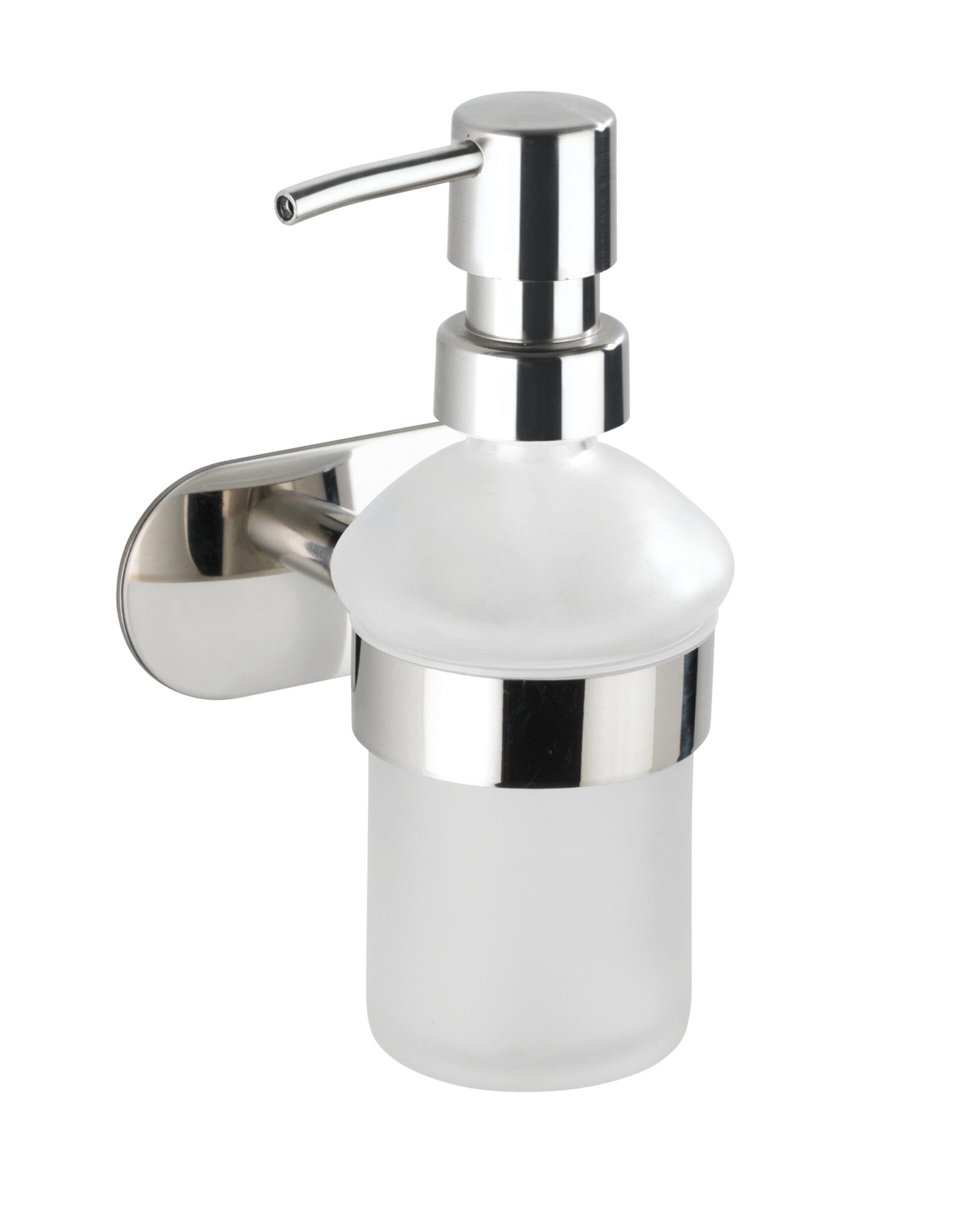 WENKO OREA SHINE Seifenspender 200 ml, Silber, Edelstahl rostfrei, Turbo Loc