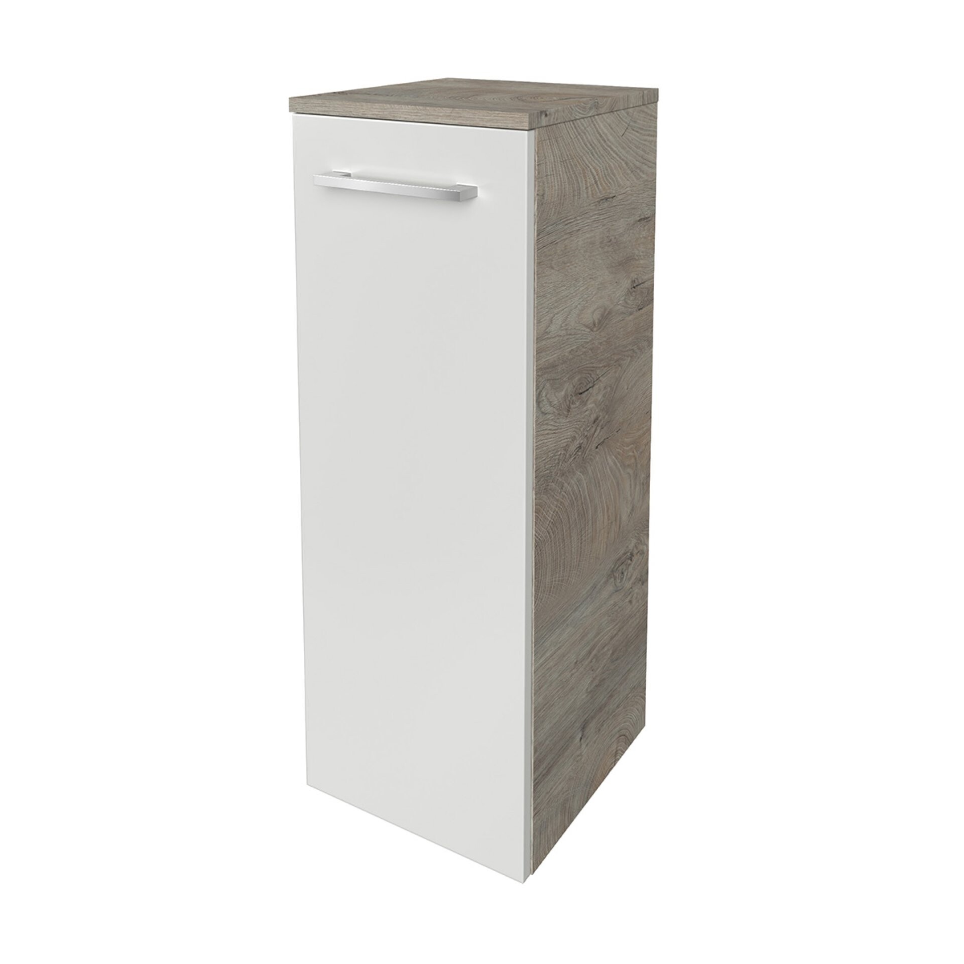 Fackelmann B.STYLE Midischrank rechts, 30 cm breit, Weiß/Grau Fackelmann B.STYLE Midischrank rechts, 30 cm breit, Weiß/Grau