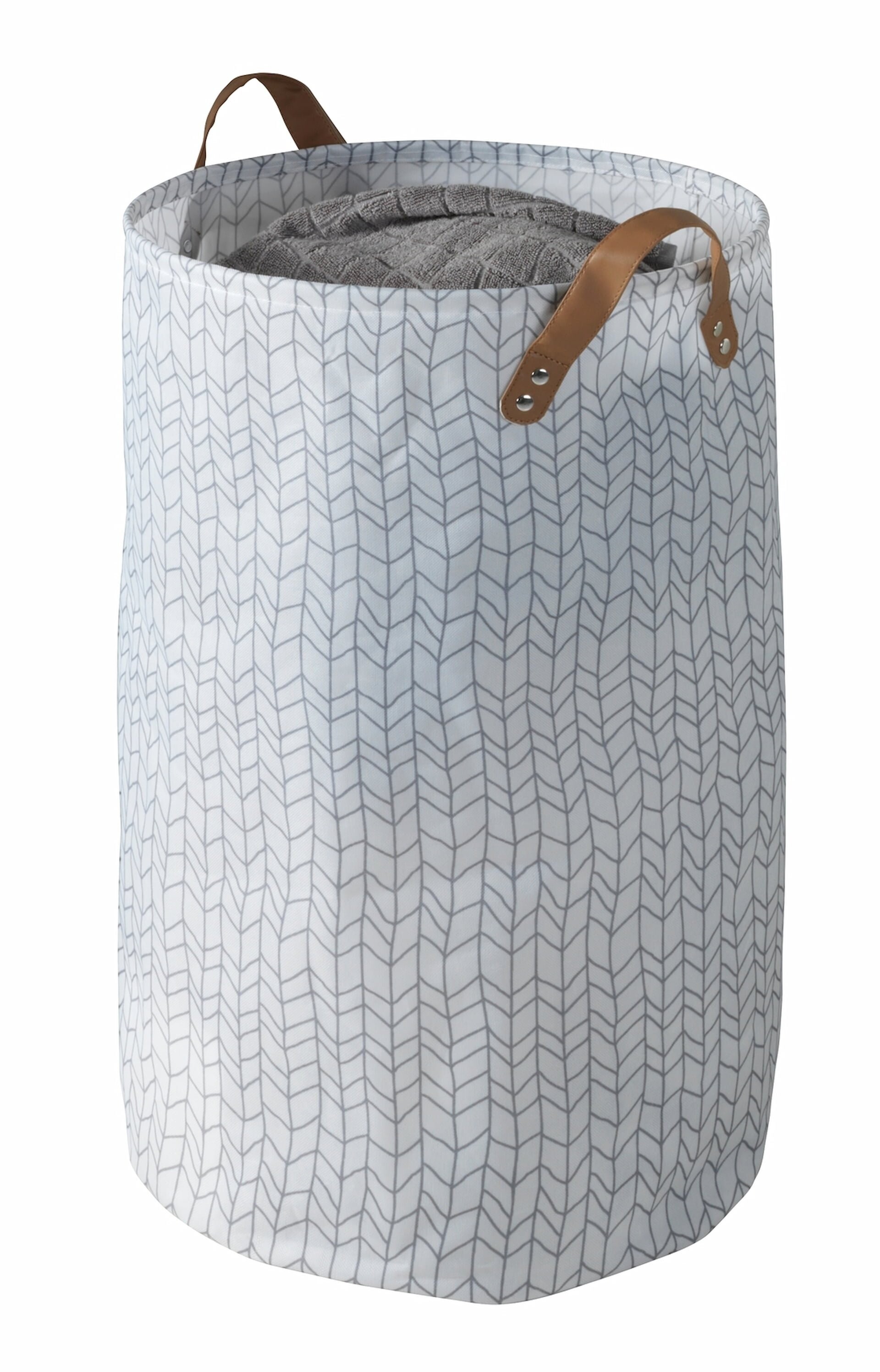 WENKO GEO Wäschekorb 75 l, Grau/Braun WENKO GEO Wäschekorb 75 l, Grau/Braun