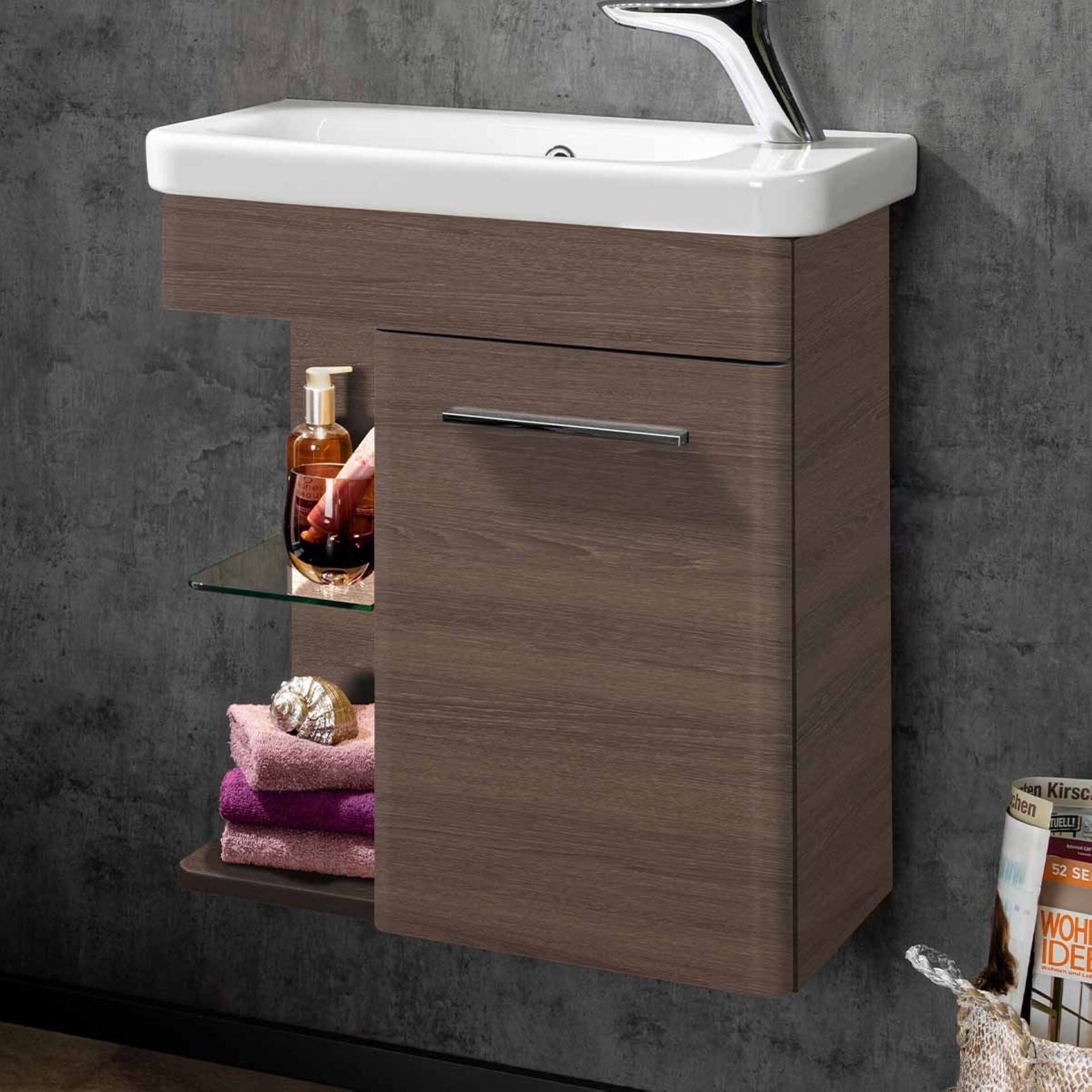 LANZET K8 Gäste WC Set 60 cm Dunkelbraun LANZET K8 Gäste WC Set 60 cm Dunkelbraun