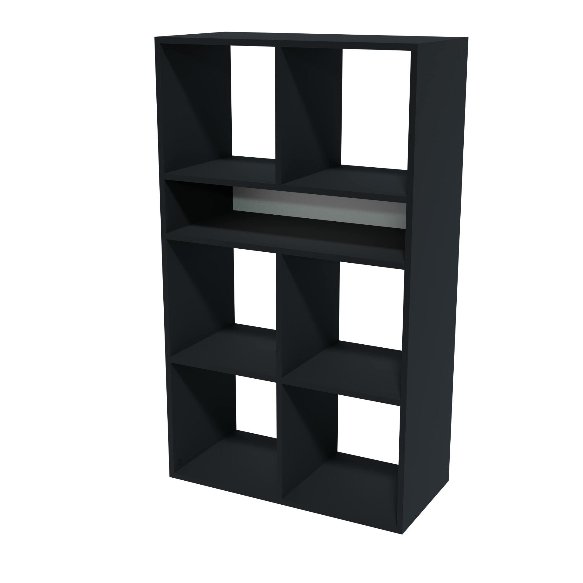 BADEDU WARD Regal 72 cm breit, Anthrazit, 7 Fächer