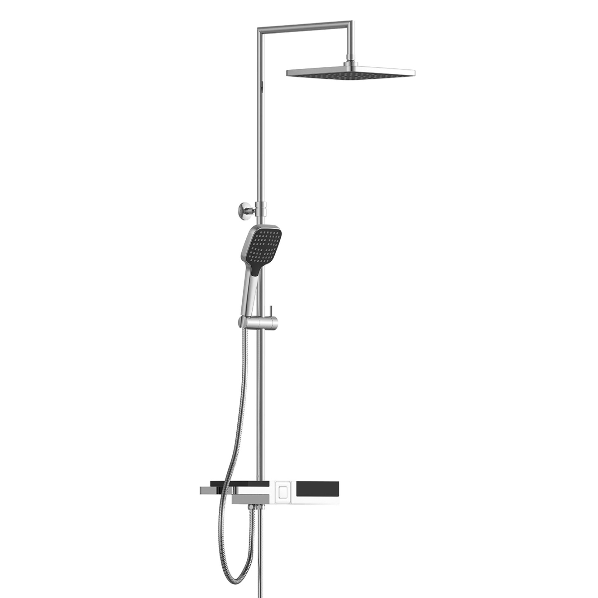 Schütte BLUEPERL Überkopf-Brauseset, Chrom/Schwarz, mit Ablage Schütte BLUEPERL Überkopf-Brauseset, Chrom/Schwarz, mit Ablage