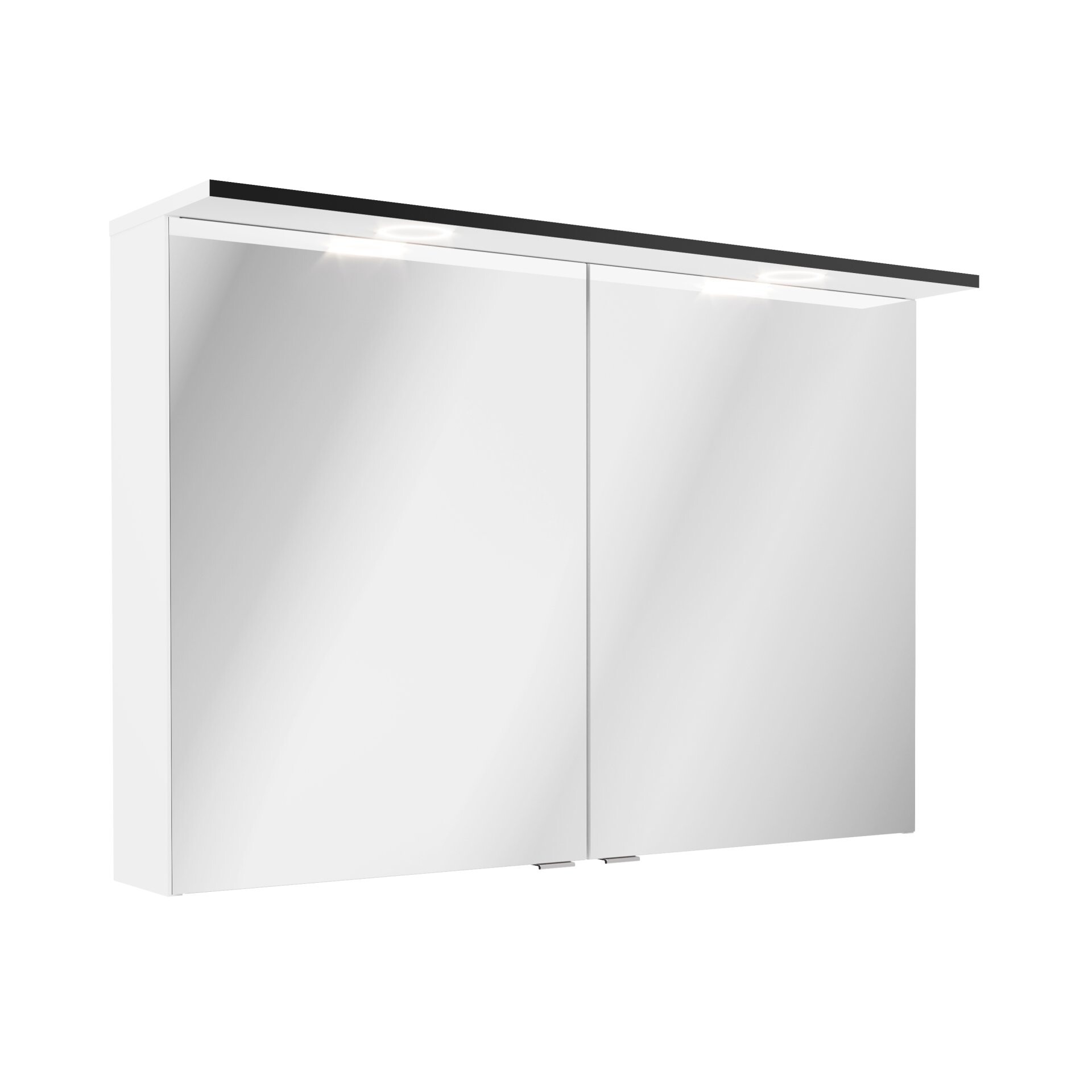 FACKELMANN FLAIR LED Spiegelschrank 100 cm breit, Weiß/Anthrazit