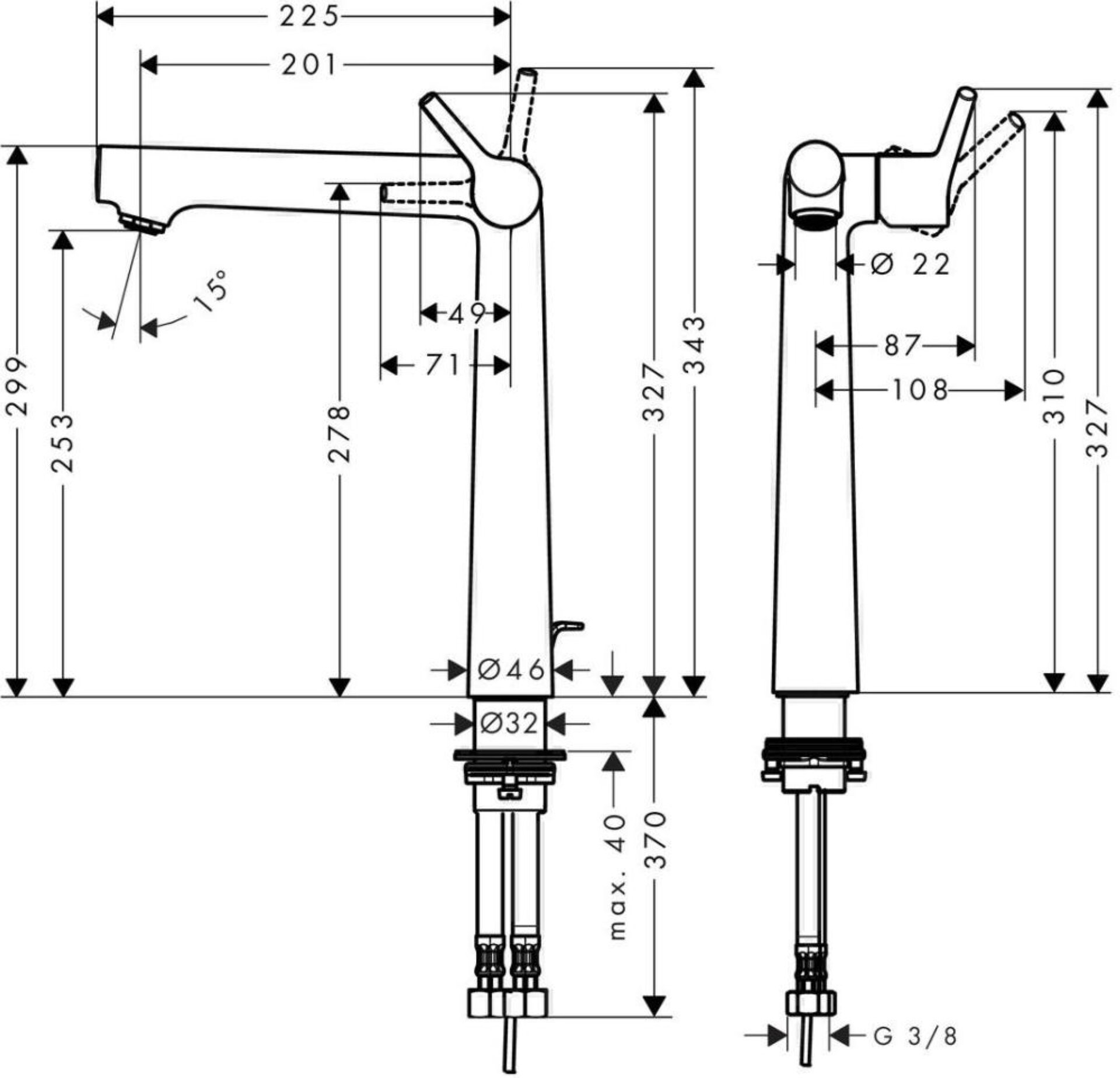 HANSGROHE TALIS S 250 Waschtischarmatur, Chrom