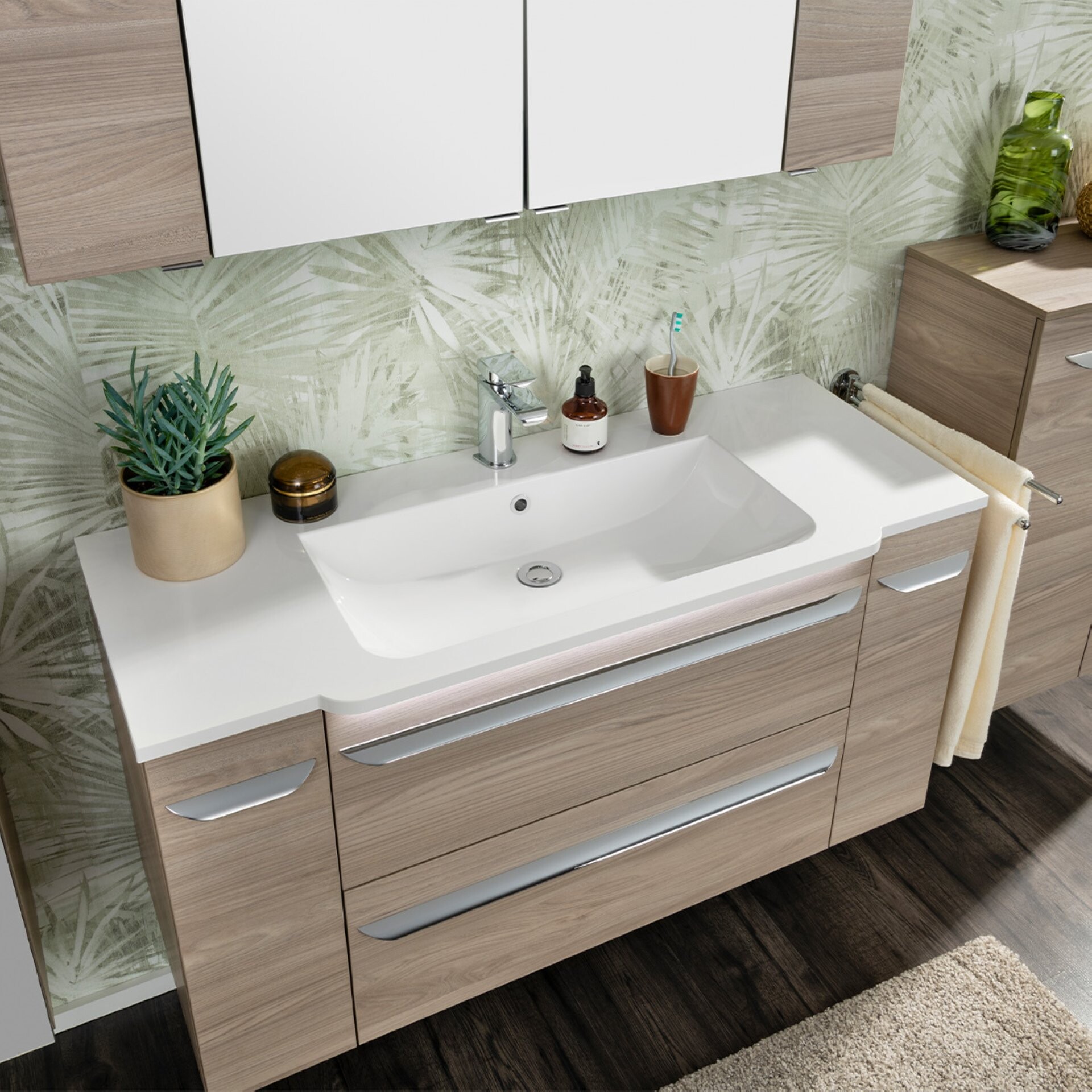 Fackelmann LUXOR Waschbecken 120 cm aus Gussmarmor, Weiß Fackelmann LUXOR Waschbecken 120 cm aus Gussmarmor, Weiß