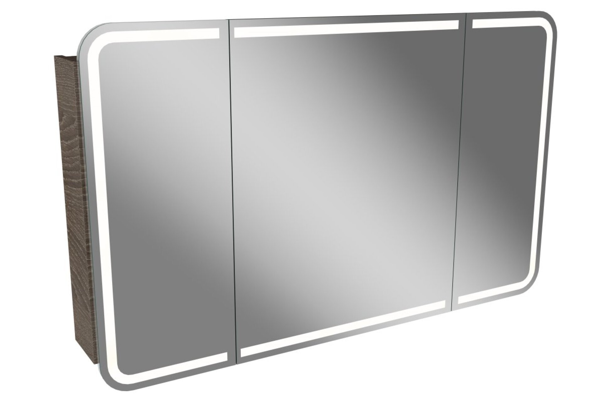 Lanzet M9 Spiegelschrank 120 cm mit umlaufender LED-Beleuchtung, Dunkelbraun Lanzet M9 Spiegelschrank 120 cm mit umlaufender LED-Beleuchtung, Dunkelbraun