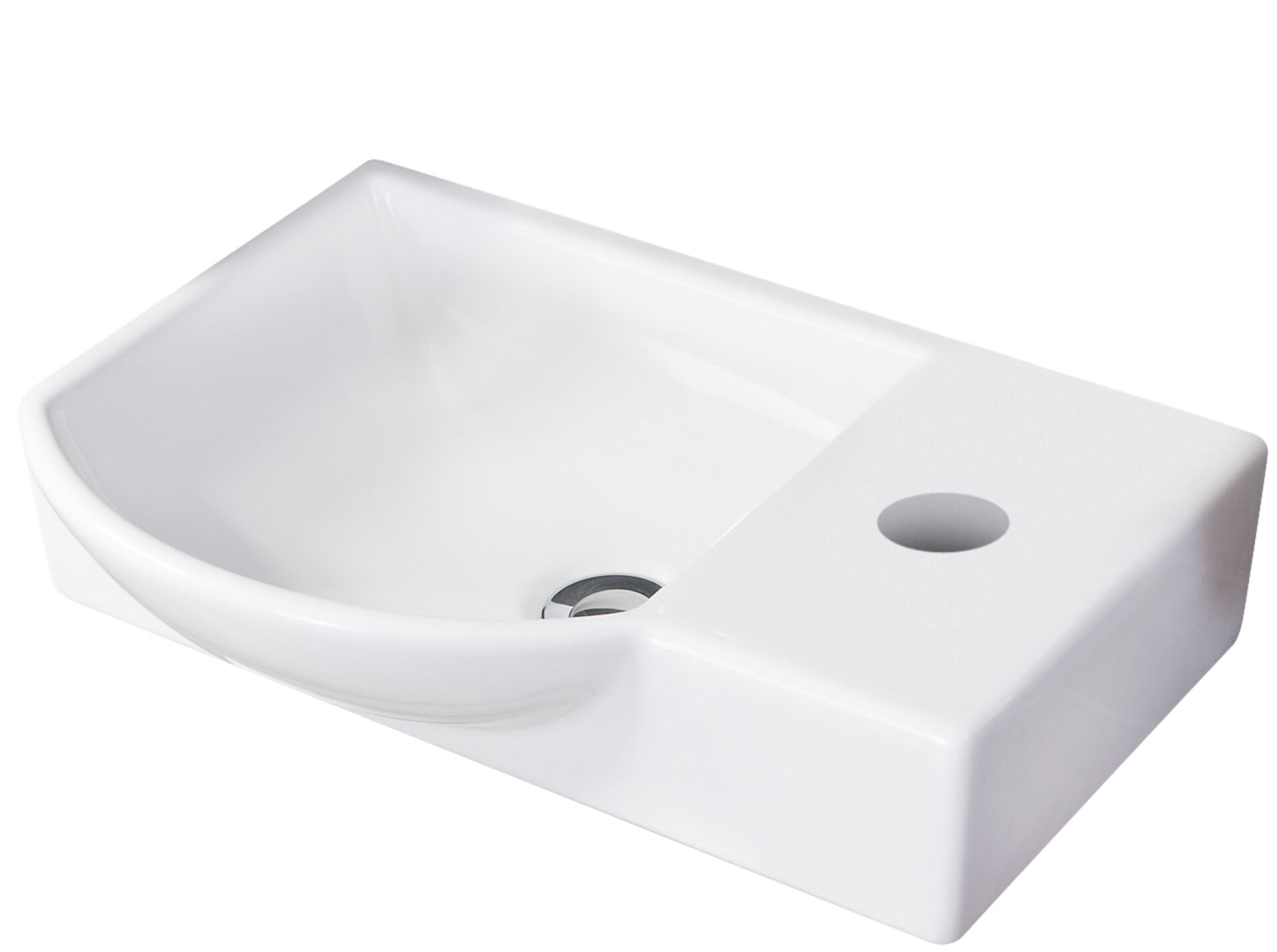 Fackelmann A-VERO Waschbecken 45 cm aus Keramik, Weiß Fackelmann A-VERO Waschbecken 45 cm aus Keramik, Weiß