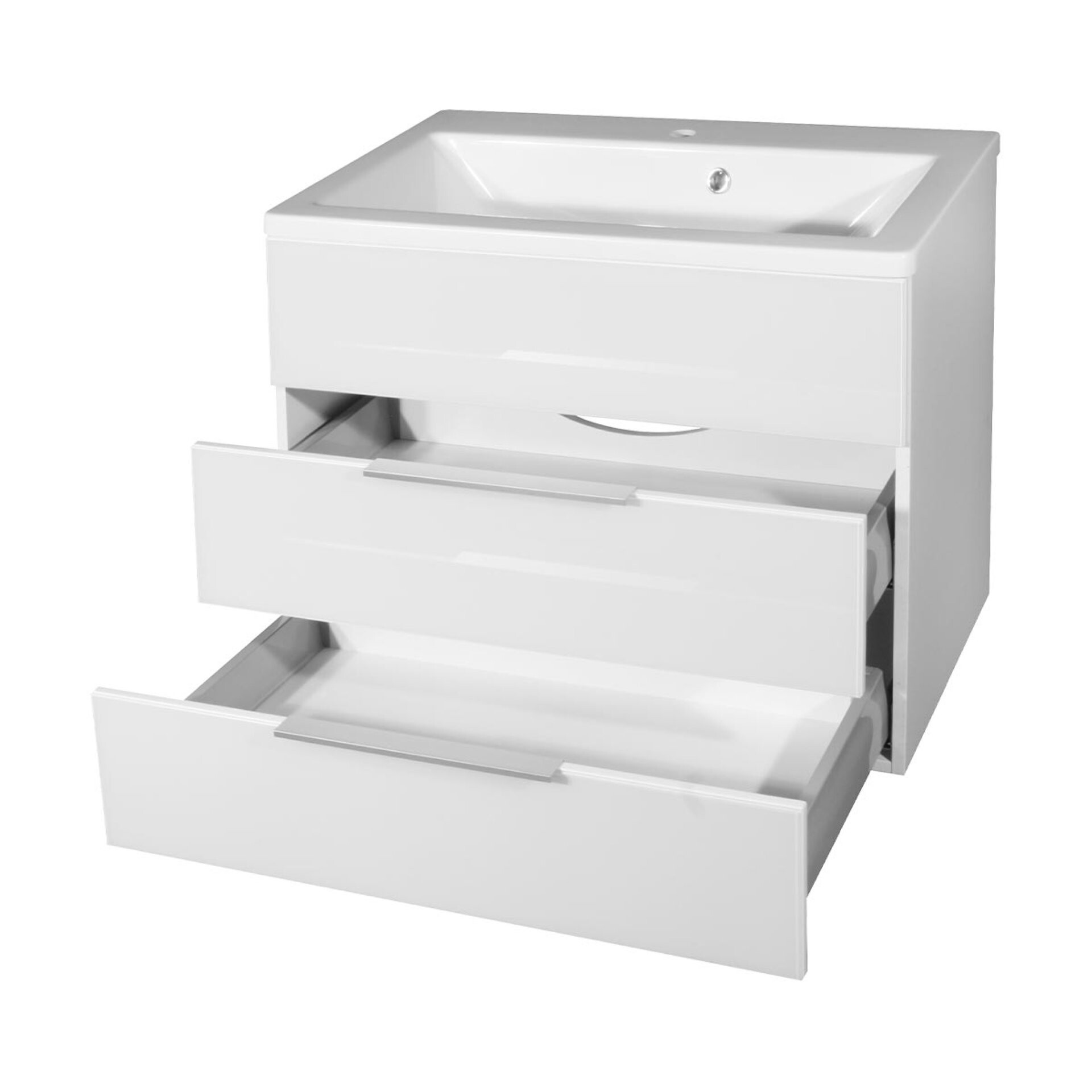 Fackelmann KARA Badmöbel Set 2-teilig 80cm, Weiß, Gussmarmor, 2 Schubladen Fackelmann KARA Badmöbel Set 2-teilig 80cm, Weiß, Gussmarmor, 2 Schubladen