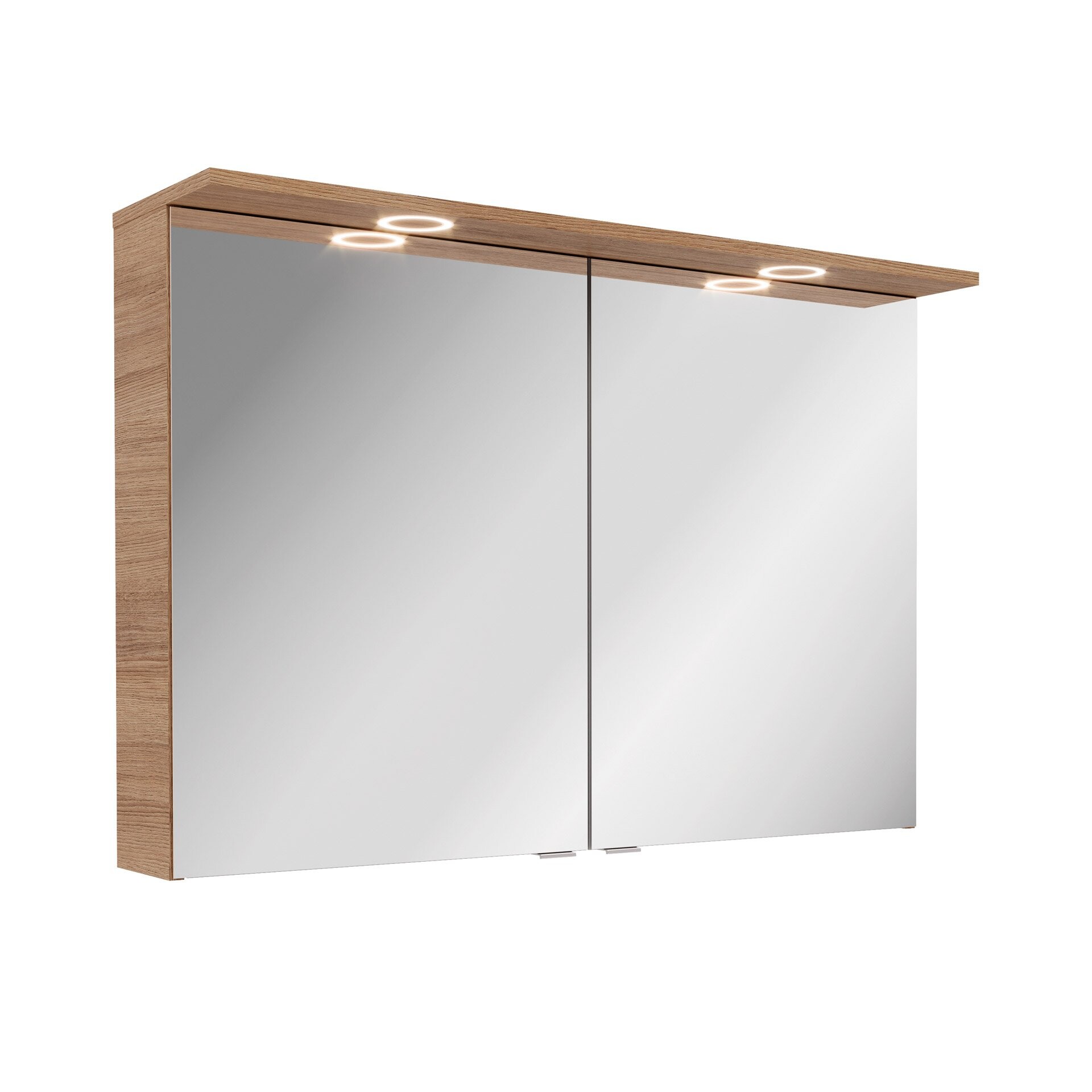 FACKELMANN VITA LED Spiegelschrank 100 cm breit, Braun hell