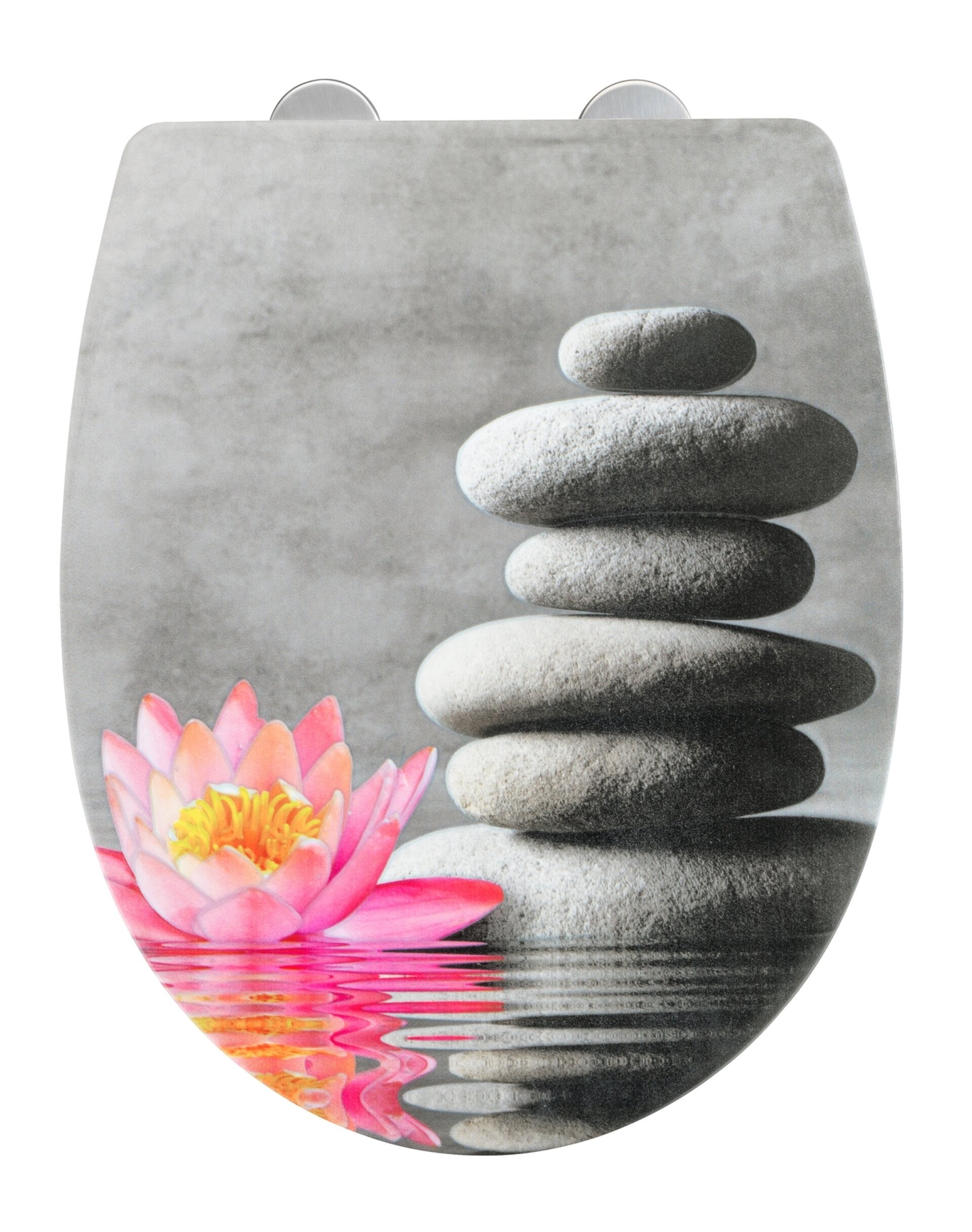 WENKO WATER LILY WC-Sitz, Grau, Thermoplast