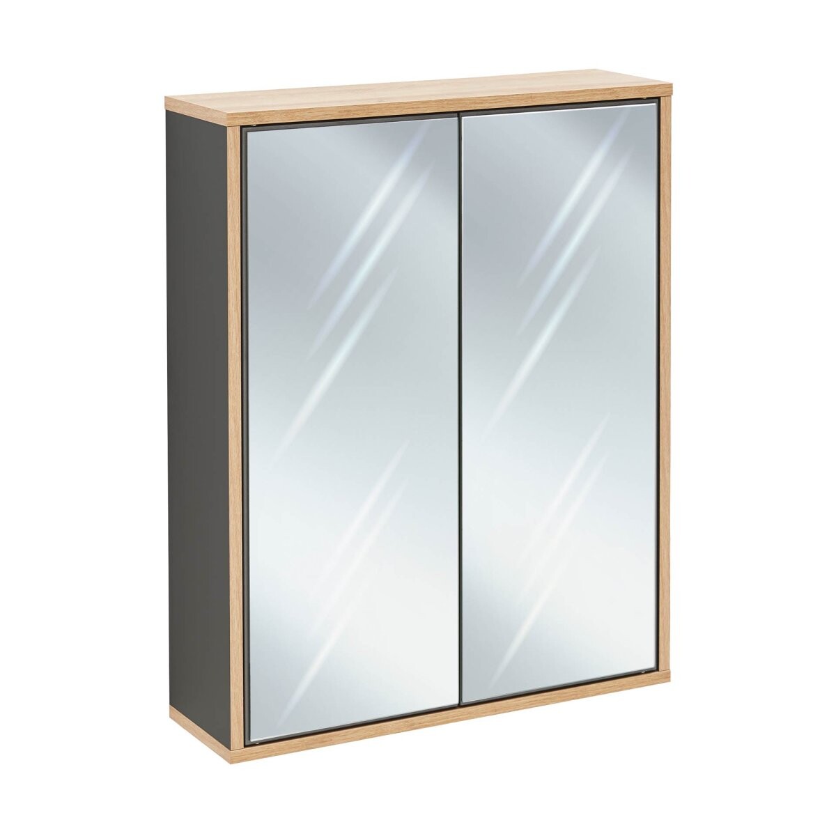 Fackelmann FINN Spiegelschrank 60 cm, Braun hell/Anthrazit Fackelmann FINN Spiegelschrank 60 cm, Braun hell/Anthrazit