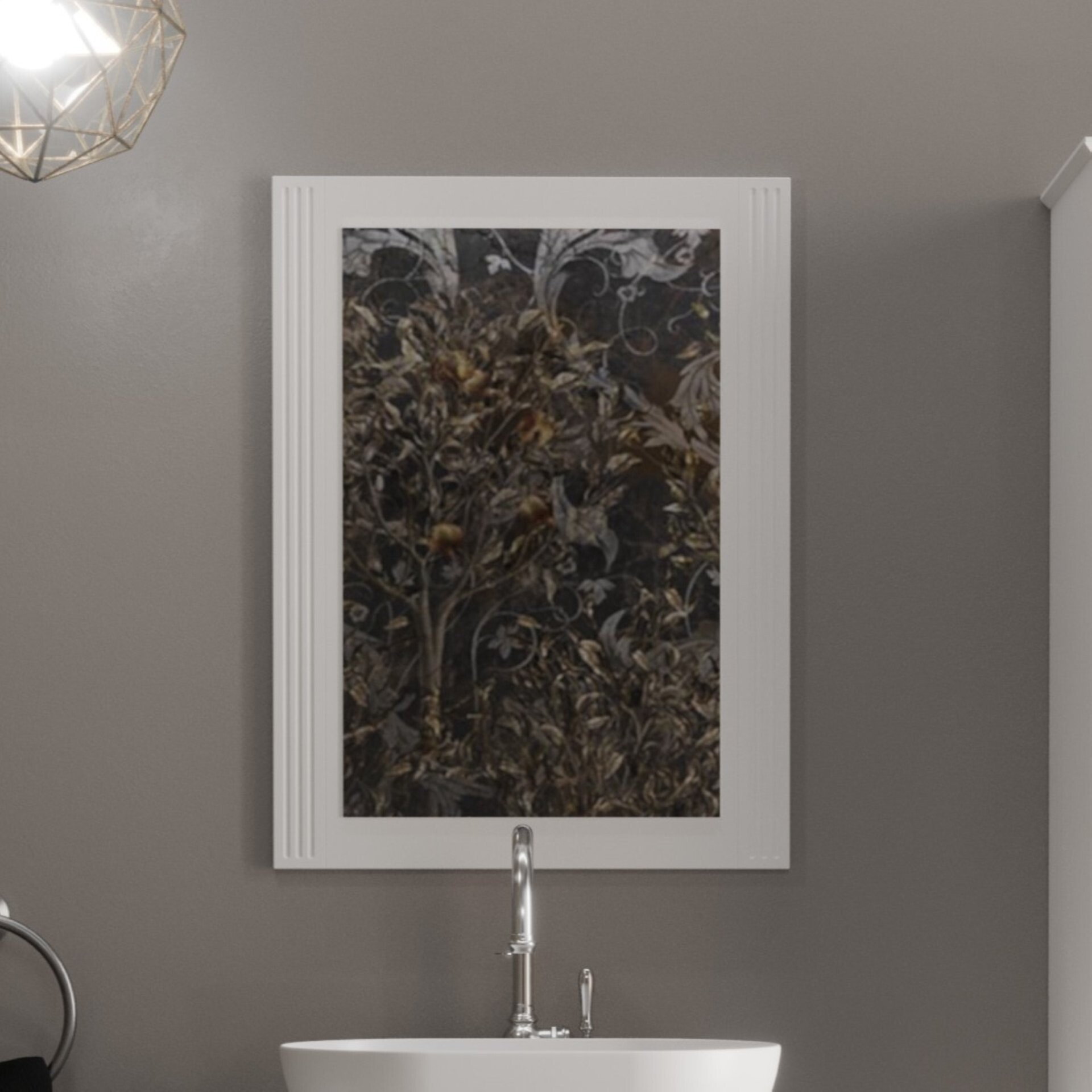 BADEDU RILA Spiegel 60 cm breit, Weiß matt