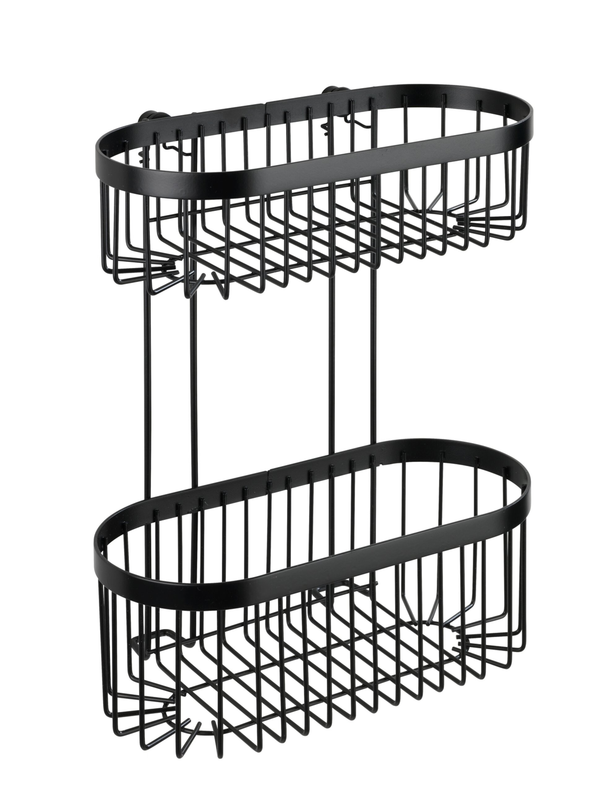 WENKO CLASSIC PLUS Duschablage, Schwarz, 2 Etagen