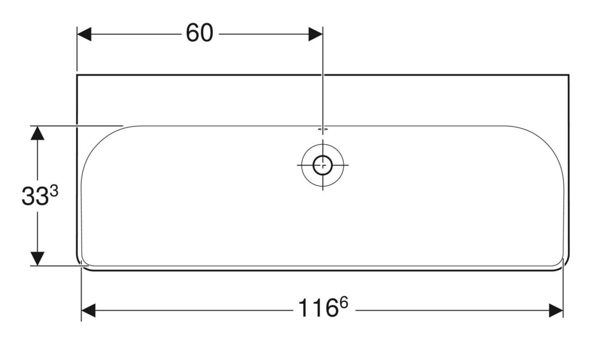 GEBERIT SMYLE SQUARE Waschbecken Keramik 120 cm breit, Weiß, ohne Hahnloch