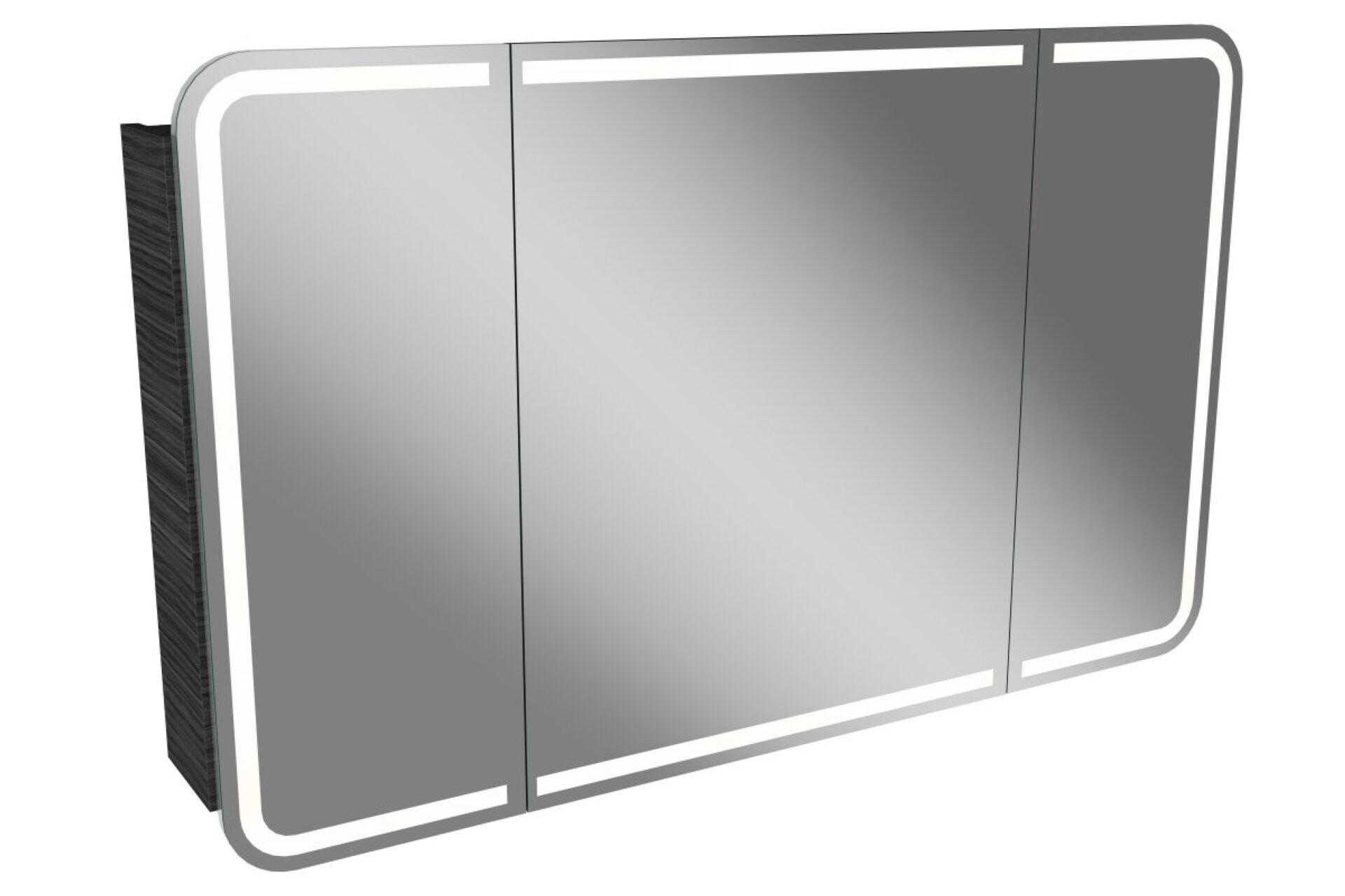 Lanzet M9 Spiegelschrank 120 cm mit umlaufender LED-Beleuchtung, Schwarz Lanzet M9 Spiegelschrank 120 cm mit umlaufender LED-Beleuchtung, Schwarz