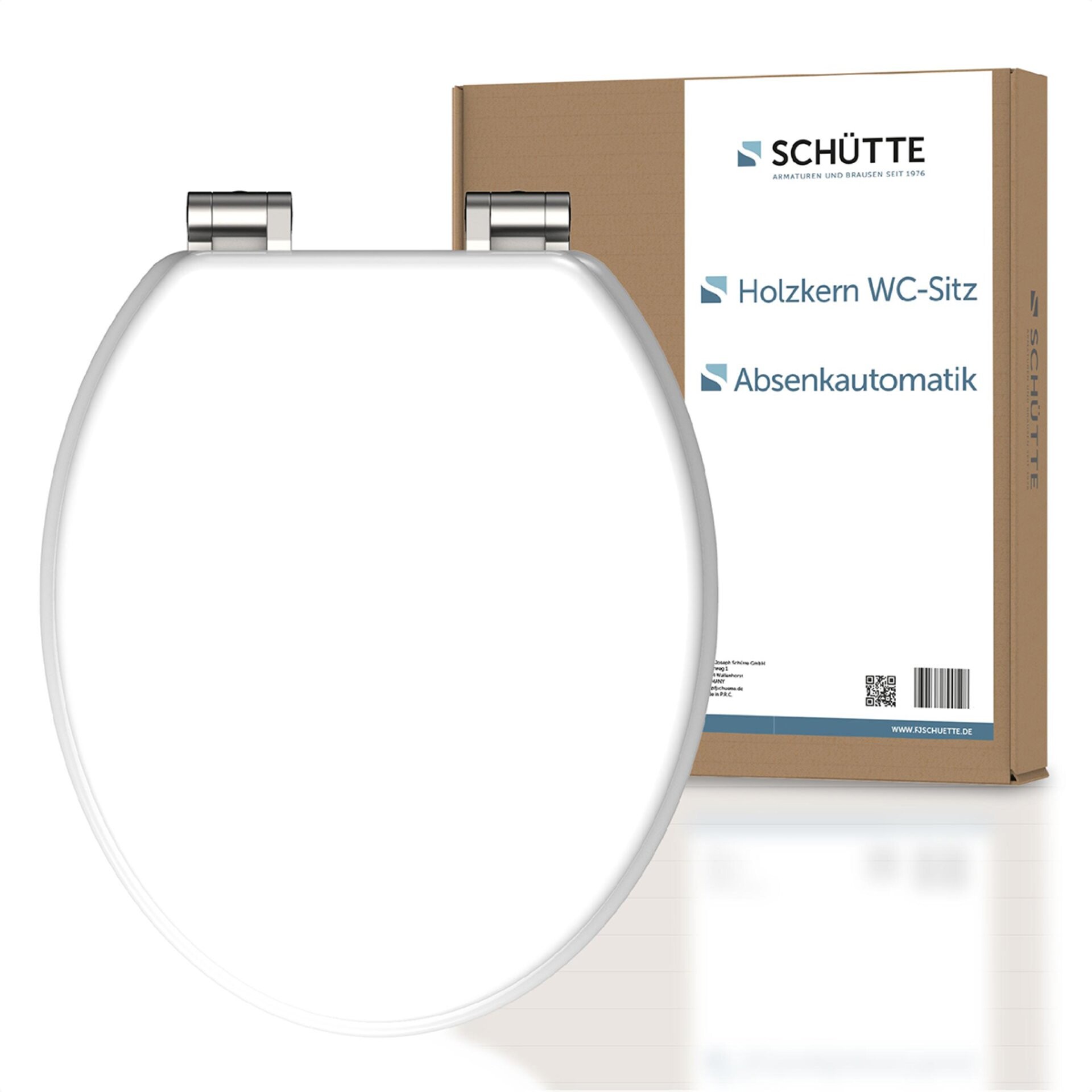 Schütte WHITE WC-Sitz, mit Absenkautomatik, Holzkern Schütte WHITE WC-Sitz, mit Absenkautomatik, Holzkern