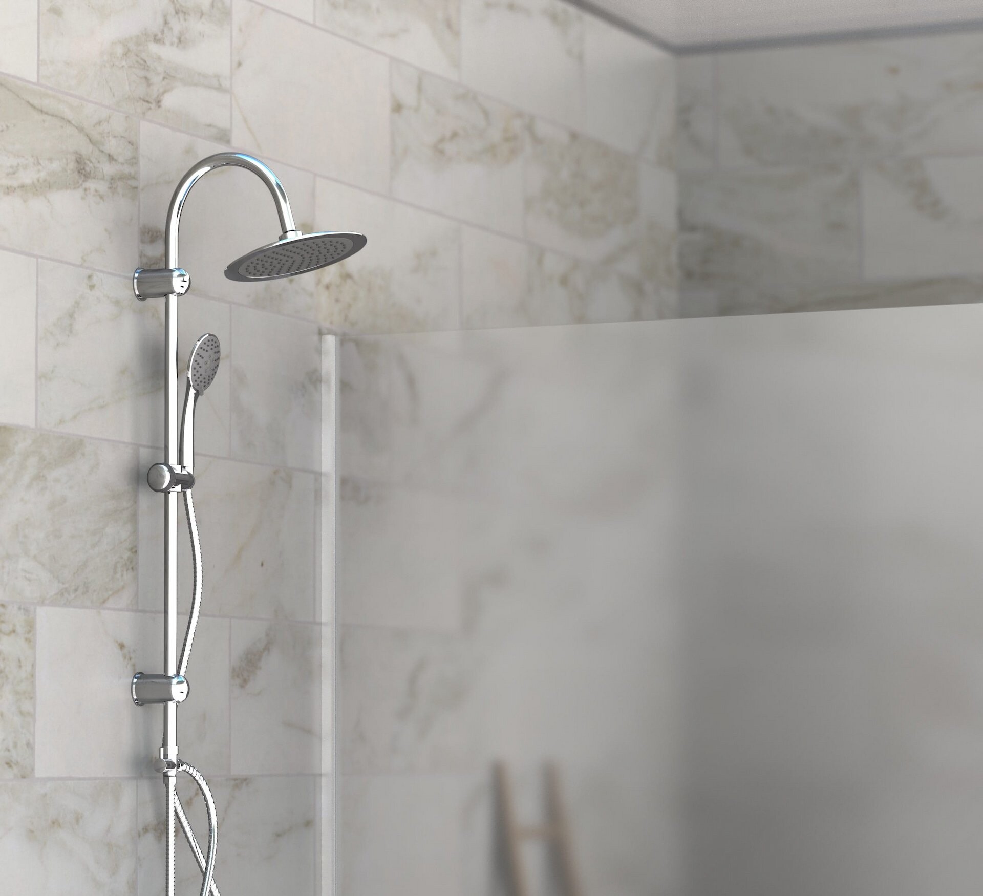 Schütte JAMAICA FRESH Stangenbrauseset inkl. Regendusche ohne Armatur, Chrom Schütte JAMAICA FRESH Stangenbrauseset inkl. Regendusche ohne Armatur, Chrom