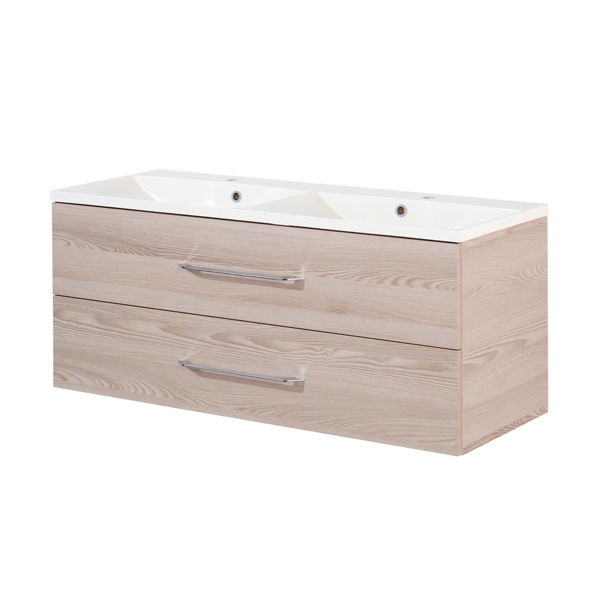 Fackelmann B.CLEVER Doppel-Waschtisch Set, Gussmarmor 120 cm, Braun hell Fackelmann B.CLEVER Doppel-Waschtisch Set, Gussmarmor 120 cm, Braun hell