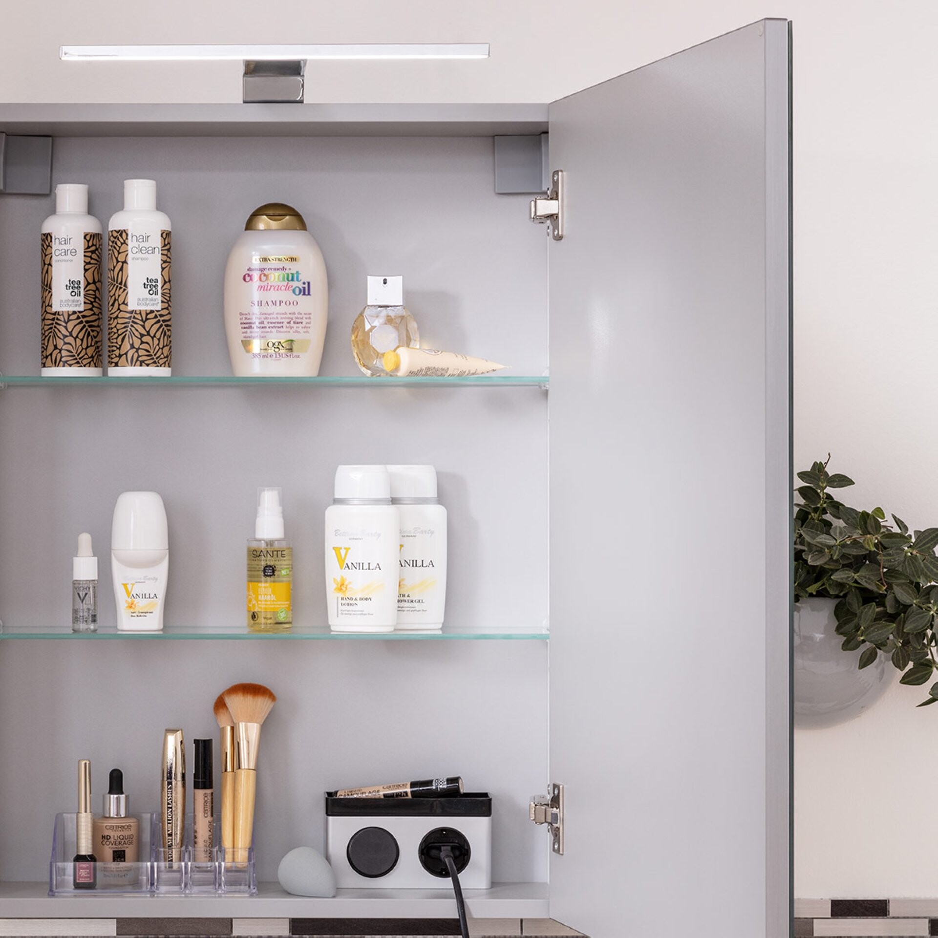 Fackelmann SBC LUNA Gäste-WC Spiegelschrank 50 cm, Anthrazit, rechts Fackelmann SBC LUNA Gäste-WC Spiegelschrank 50 cm, Anthrazit, rechts