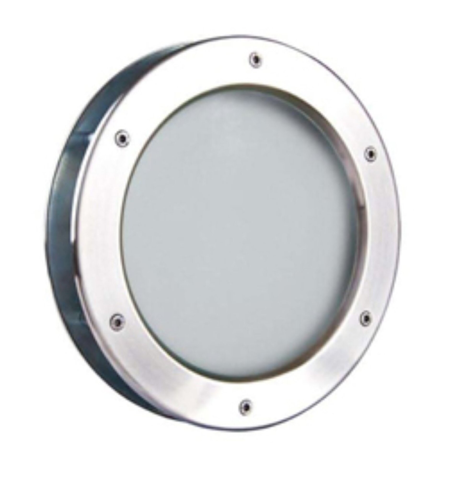 Bullauge ø 350 mm Milchglas Edelstahl mit Teleskoprahmen BT35/2 - beidseitig Schrauben