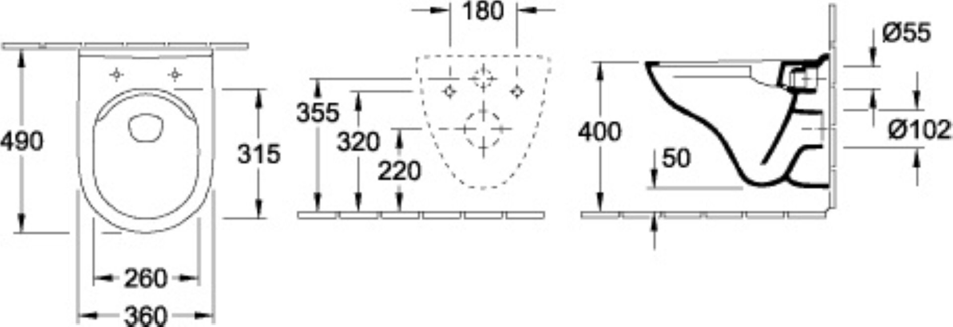 VILLEROY & BOCH O.NOVO Tiefspül-WC mit WC-Sitz, Weiß VILLEROY & BOCH O.NOVO Tiefspül-WC mit WC-Sitz, Weiß