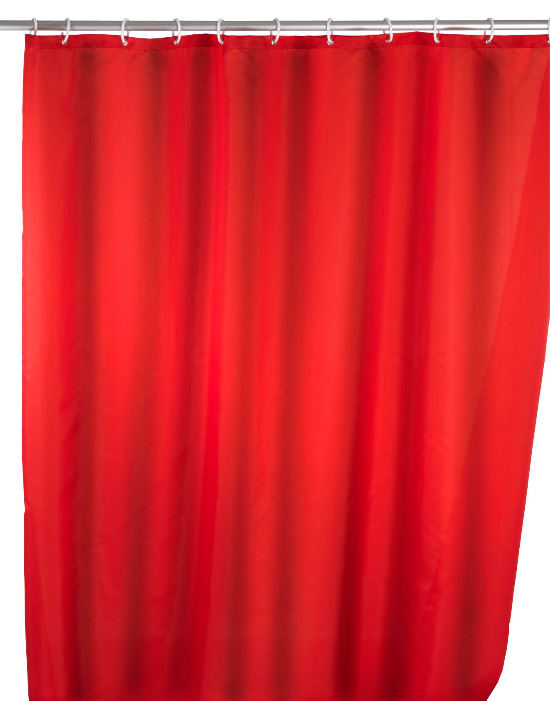 WENKO UNI Duschvorhang 180 x 200 cm, Rot, waschbar