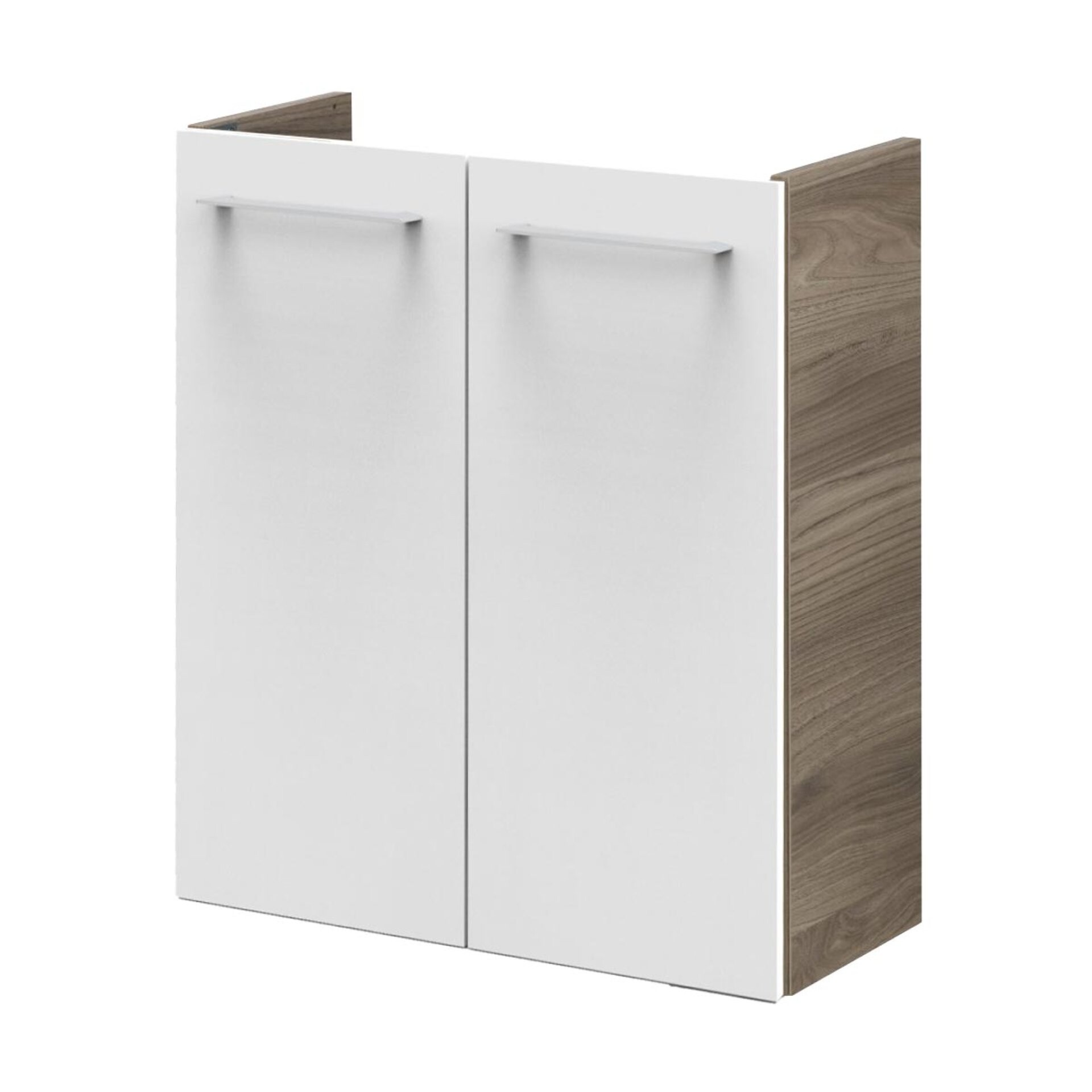 Fackelmann SBC B.CLEVER Waschbeckenunterschrank 55 cm, Braun hell/Weiß, 2 Türen