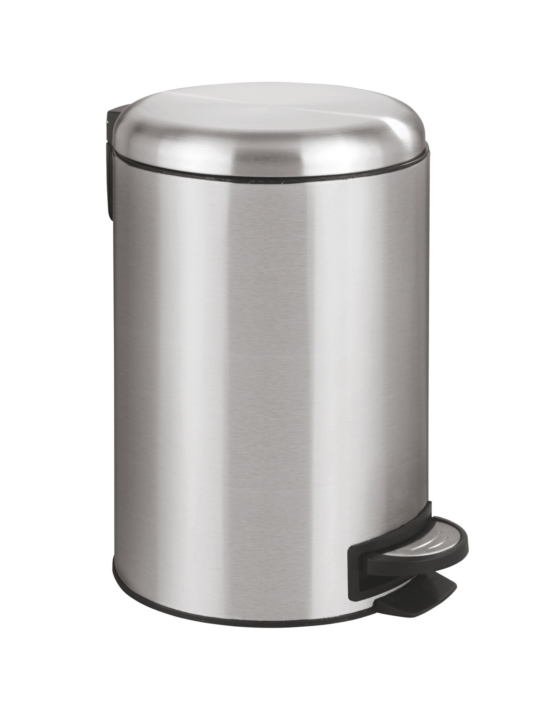WENKO LEMAN Kosmetikeimer 12 Liter, Silber, Easy Close, Edelstahl