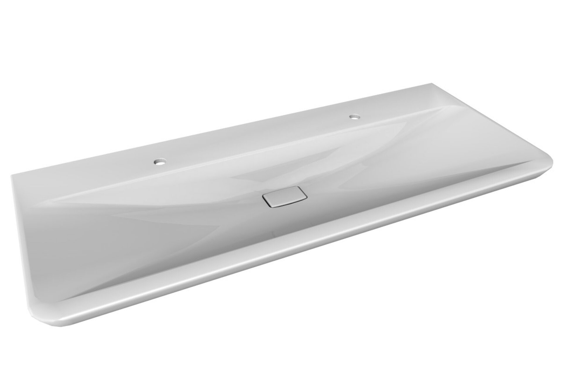 Lanzet M9 Doppelwaschbecken inkl. LED-Band 127 cm, 2 Hahnlöcher Lanzet M9 Doppelwaschbecken inkl. LED-Band 127 cm, 2 Hahnlöcher