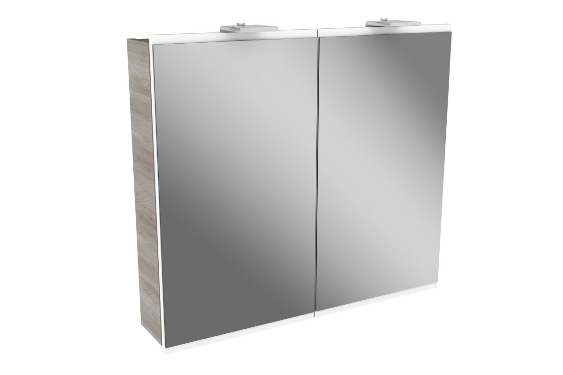 Fackelmann LIMA LED Spiegelschrank 80 cm breit, Braun/Weiß Fackelmann LIMA LED Spiegelschrank 80 cm breit, Braun/Weiß
