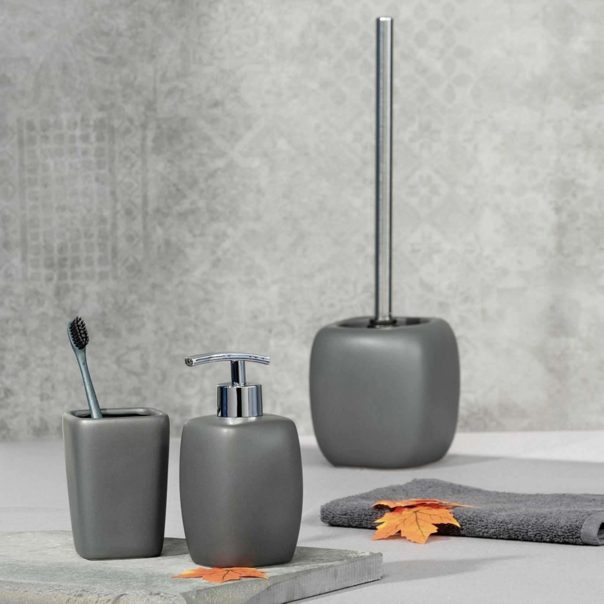 WENKO FARO WC-Garnitur, Grau, Keramik