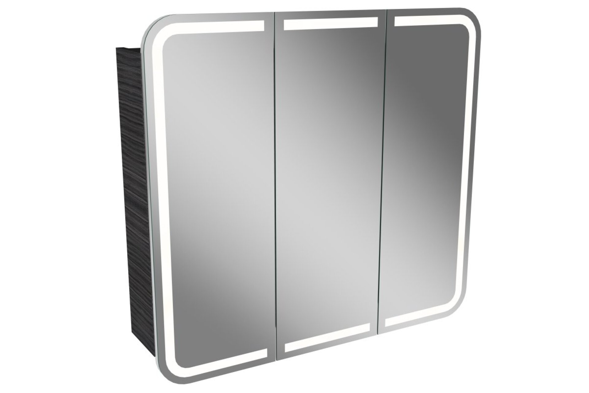 Lanzet M9 Spiegelschrank 80 cm mit umlaufender LED-Beleuchtung, Schwarz Lanzet M9 Spiegelschrank 80 cm mit umlaufender LED-Beleuchtung, Schwarz