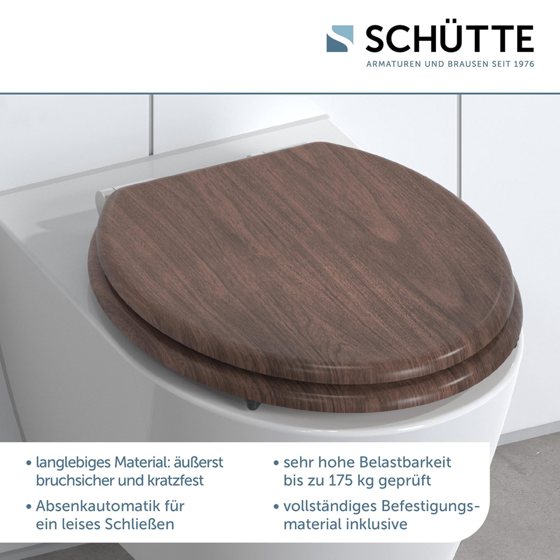 Schütte DARK WOOD WC-Sitz, mit Absenkautomatik