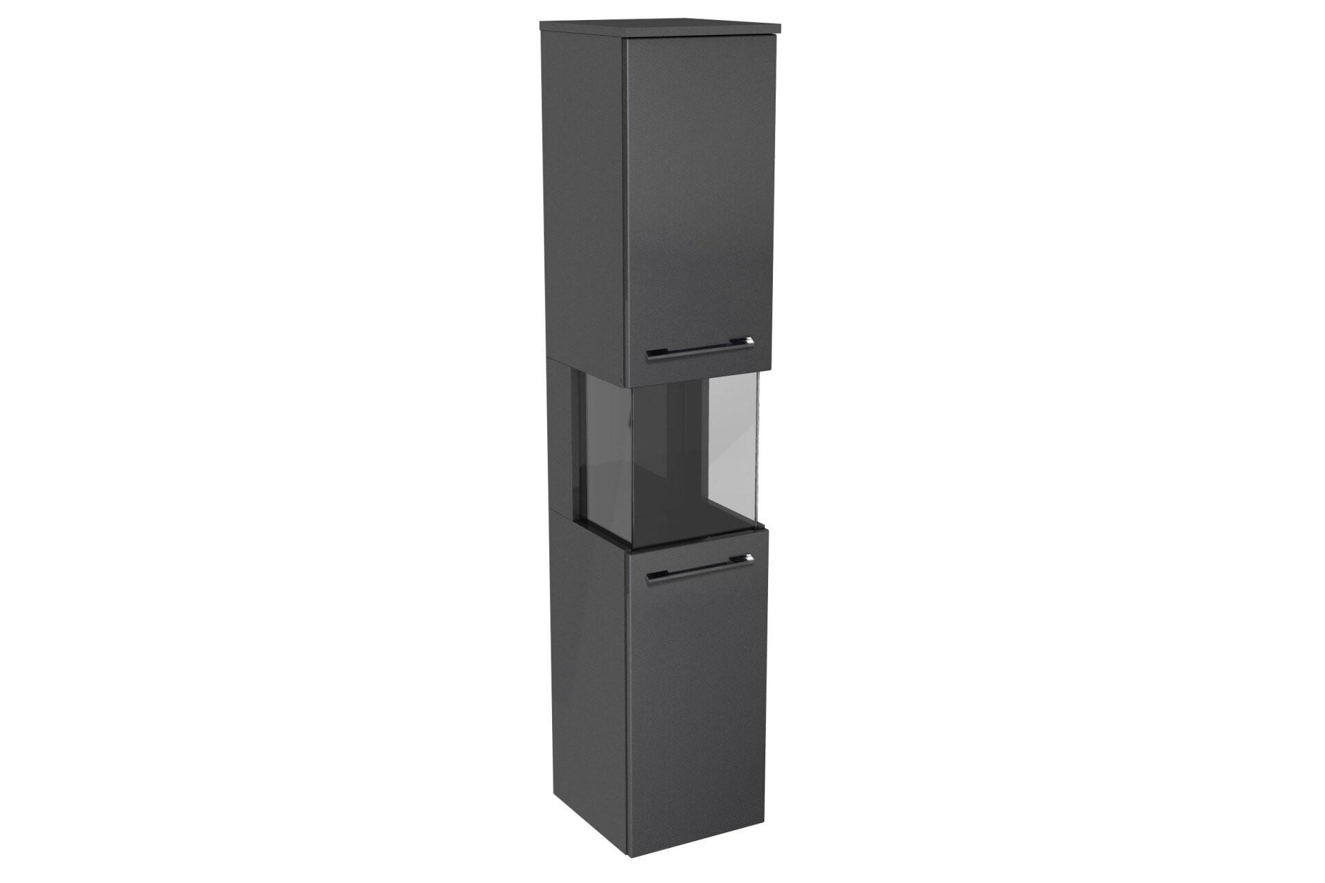 Lanzet Hochschrank Vitrine 30 cm, rechts, Anthrazit Lanzet Hochschrank Vitrine 30 cm, rechts, Anthrazit