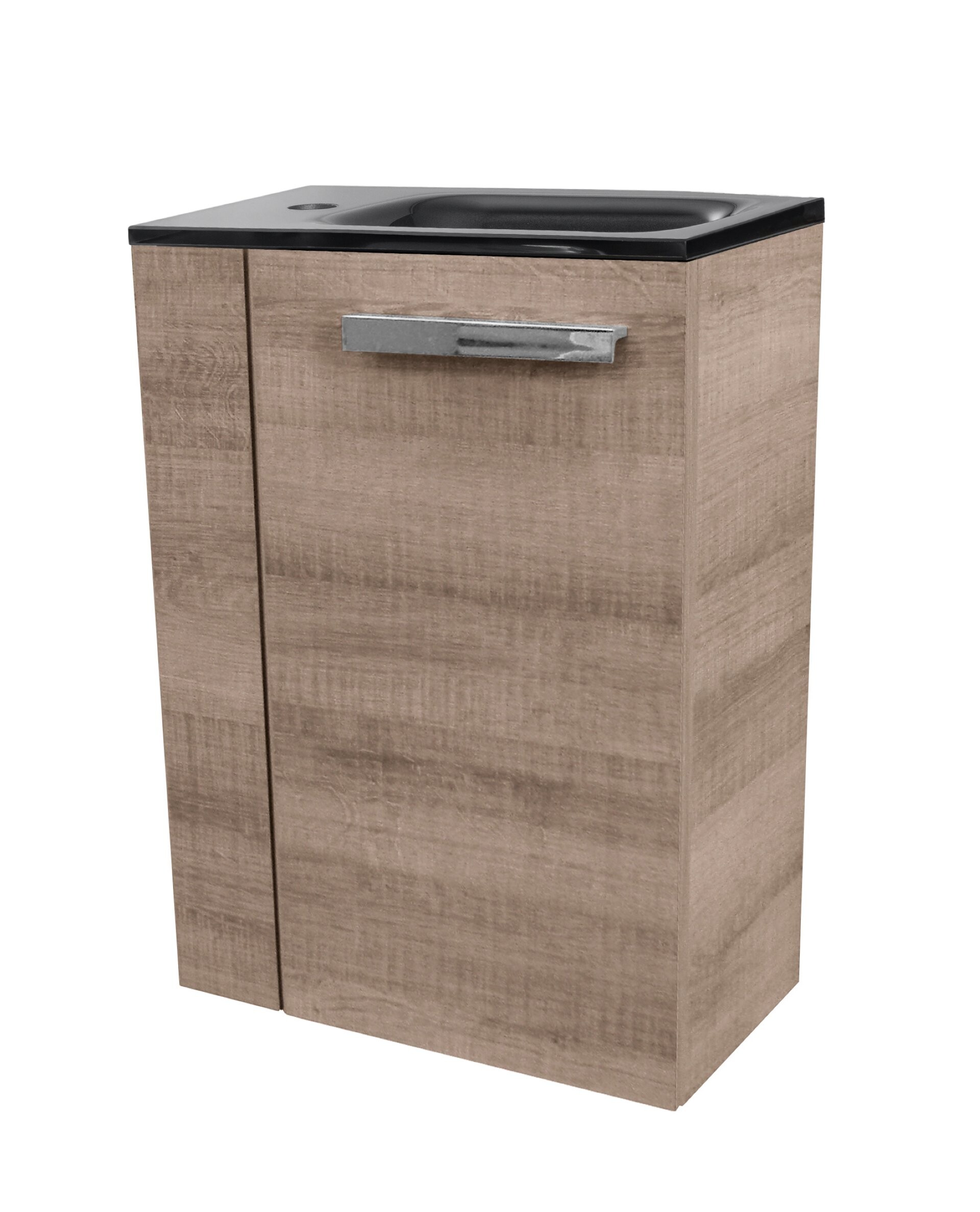 Fackelmann SBC A-VERO Gäste WC Set 2-teilig 45 cm, Braun hell, rechts, Glas Anthrazit Fackelmann SBC A-VERO Gäste WC Set 2-teilig 45 cm, Braun hell, rechts, Glas Anthrazit