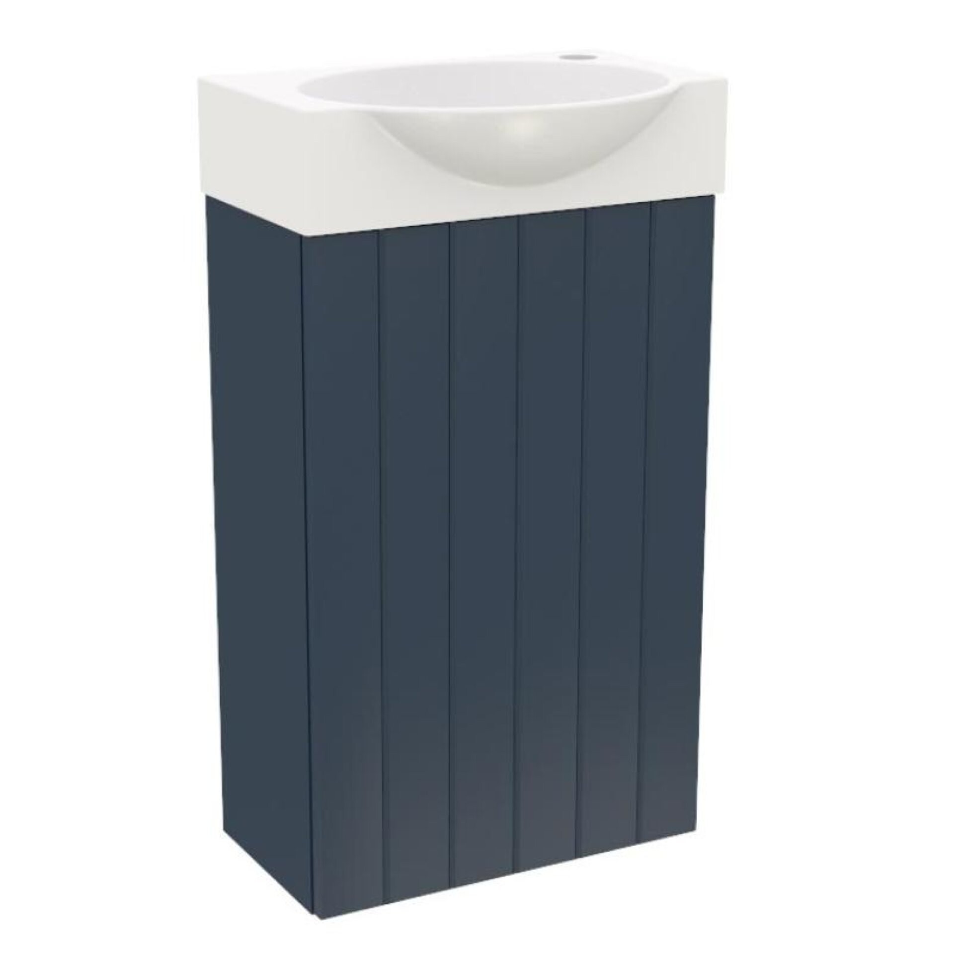 BADEDU IMPERO Gäste WC Waschtisch Set  40 cm breit, Blau, Waschbecken Keramik Weiß