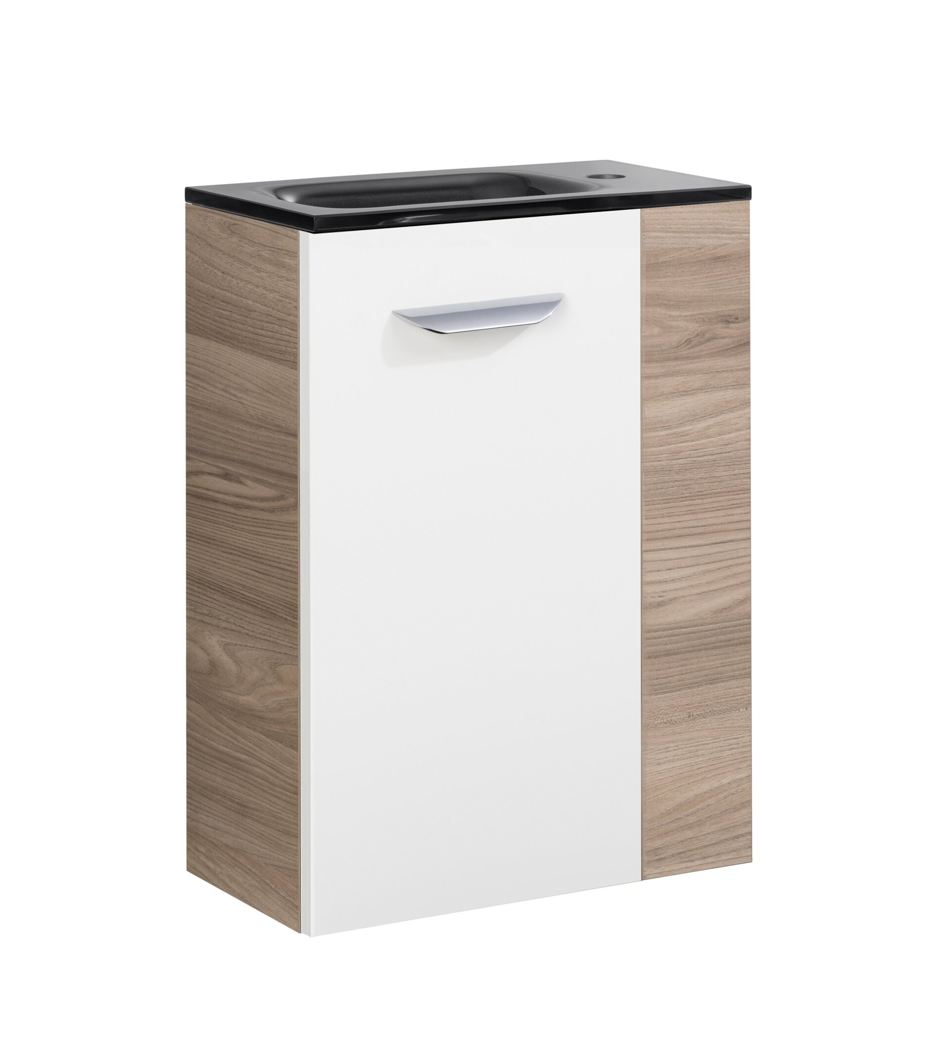 Fackelmann SBC LUXOR Gäste WC Set 2-teilig 45 cm, Braun hell/Weiß, links, Glas Anthrazit Fackelmann SBC LUXOR Gäste WC Set 2-teilig 45 cm, Braun hell/Weiß, links, Glas Anthrazit