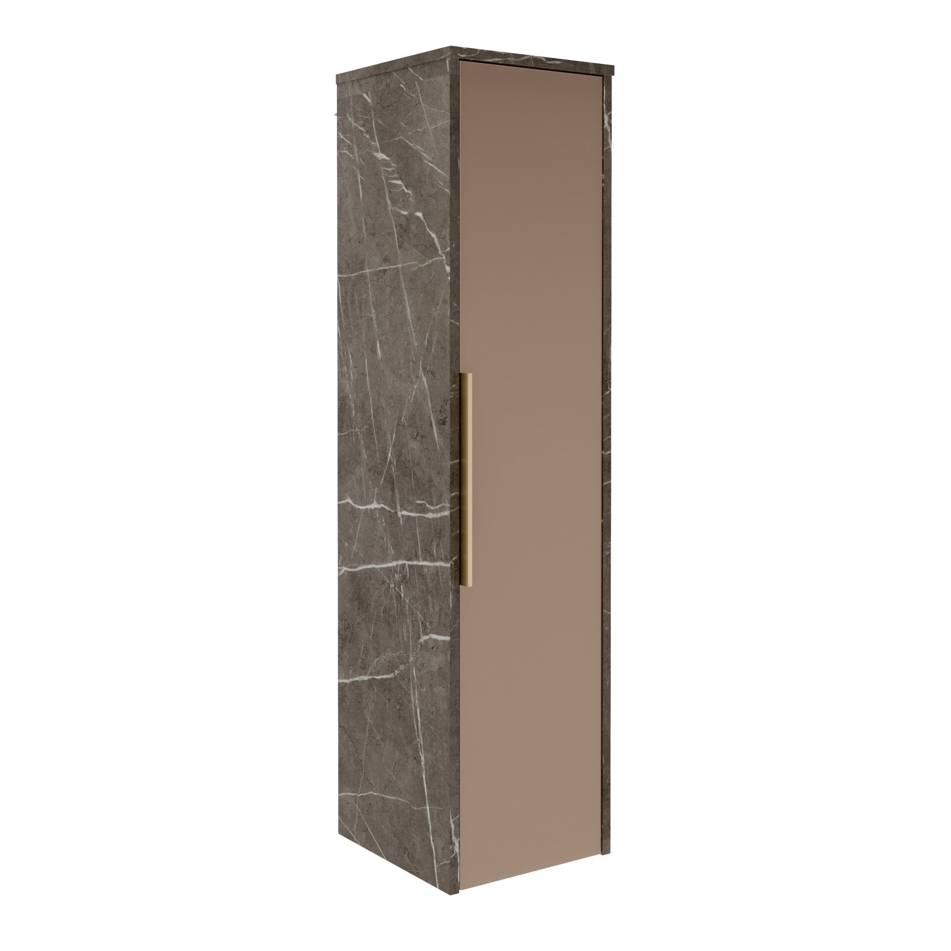 LANZET VIDRO Midischrank 30 cm breit, Braun/Marmor Grau, Anschlag rechts LANZET VIDRO Midischrank 30 cm breit, Braun/Marmor Grau, Anschlag rechts